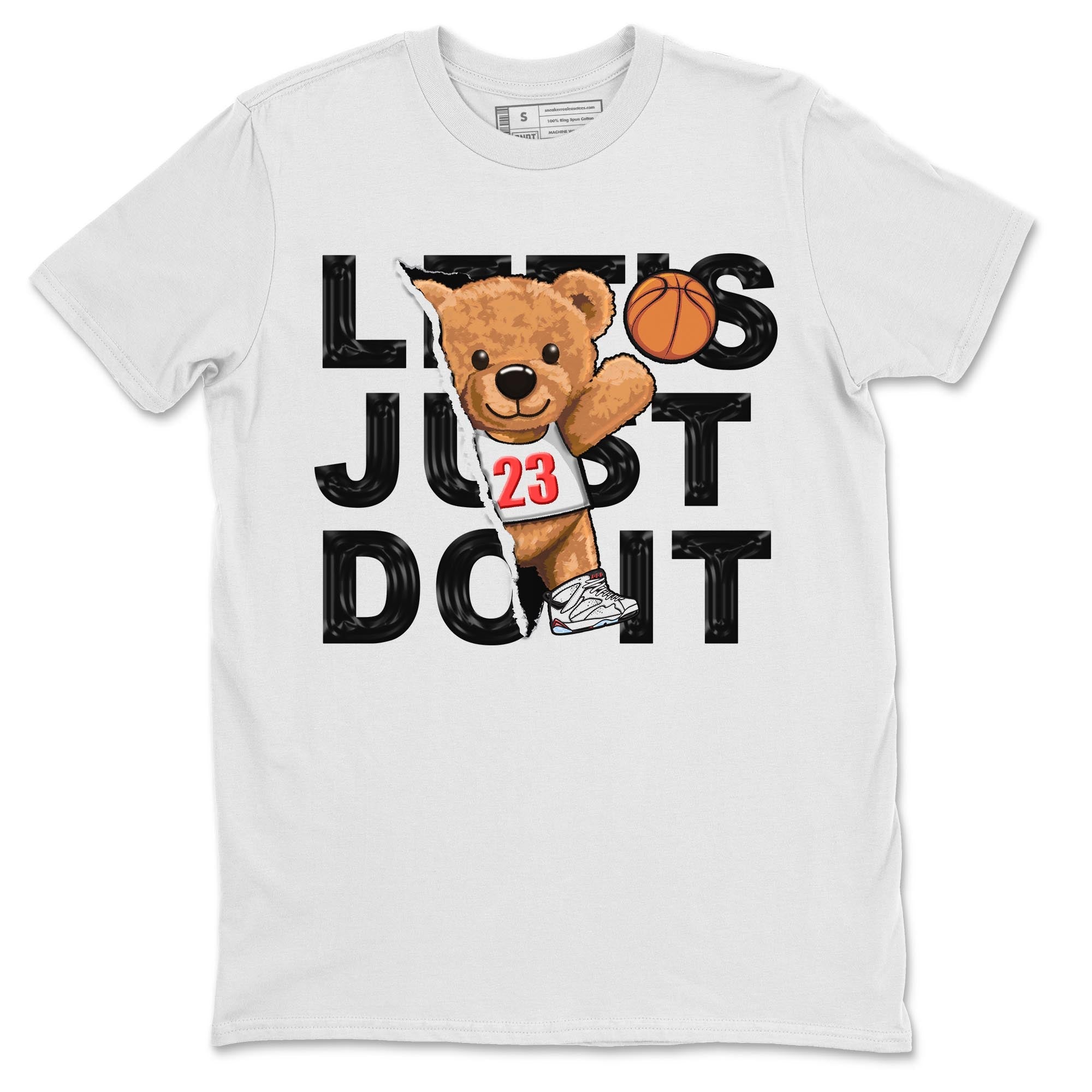 Air Jordan 7 White Infrared shirt to match jordans Rip Out Bear Streetwear Sneaker Shirt White Infrared 7s Drip Gear Zone Sneaker Matching Clothing Unisex White 2 T-Shirt