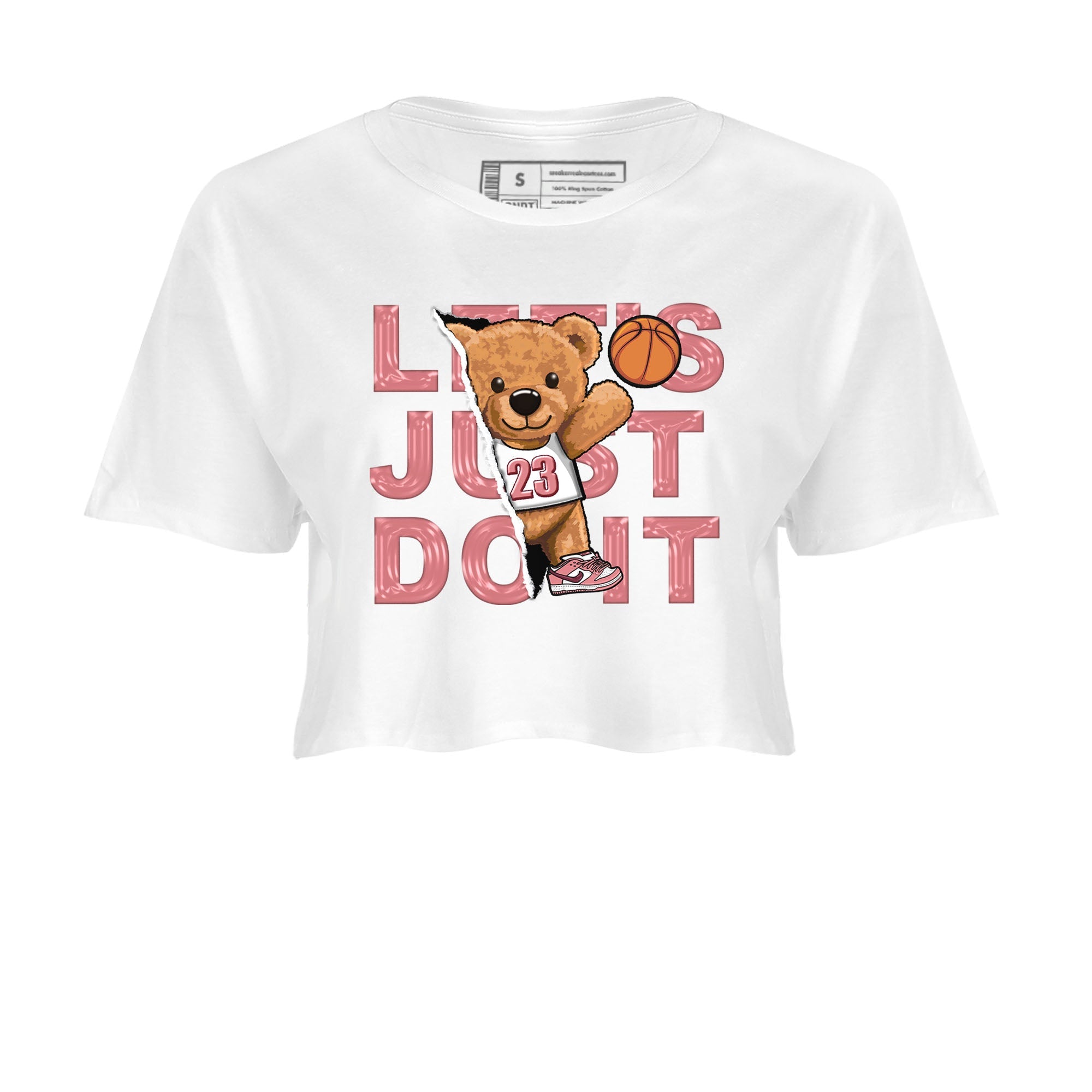 Dunk Valentine's Day shirt to match jordans Rip Out Bear sneaker tees Dunks Valentine's Day Drip Gear Zone White 2 crop length shirt
