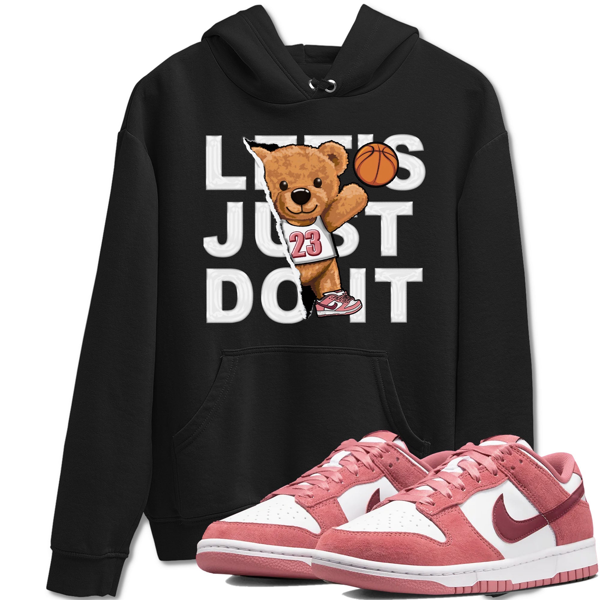 Dunk Valentine's Day shirt to match jordans Rip Out Bear sneaker tees Dunks Valentine's Day Drip Gear Zone unisex cotton Black 1 crew neck shirt