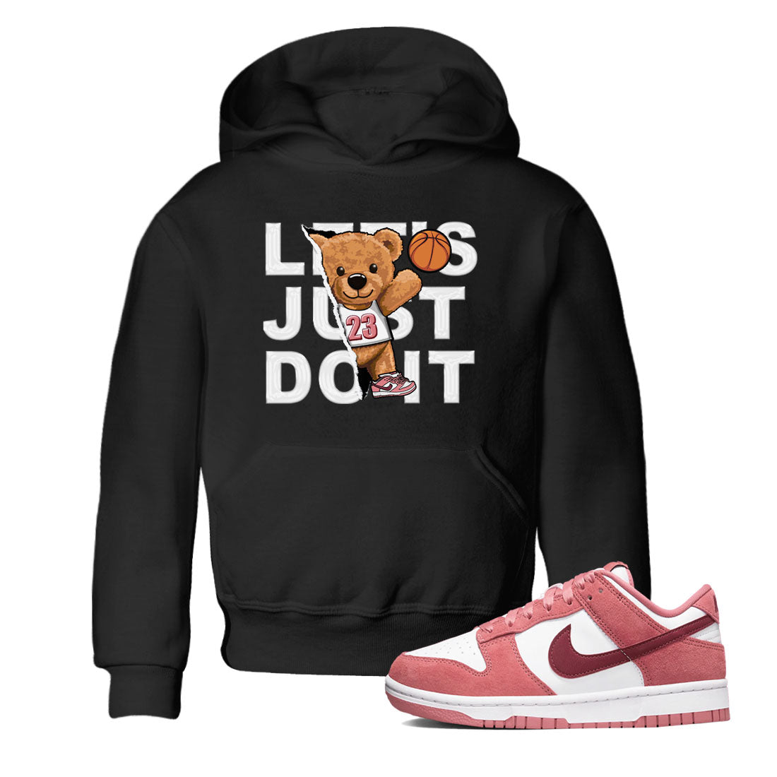 Dunk Valentine's Day shirt to match jordans Rip Out Bear sneaker tees Dunks Valentine's Day Drip Gear Zone baby toddler Black 1 cotton Shirt