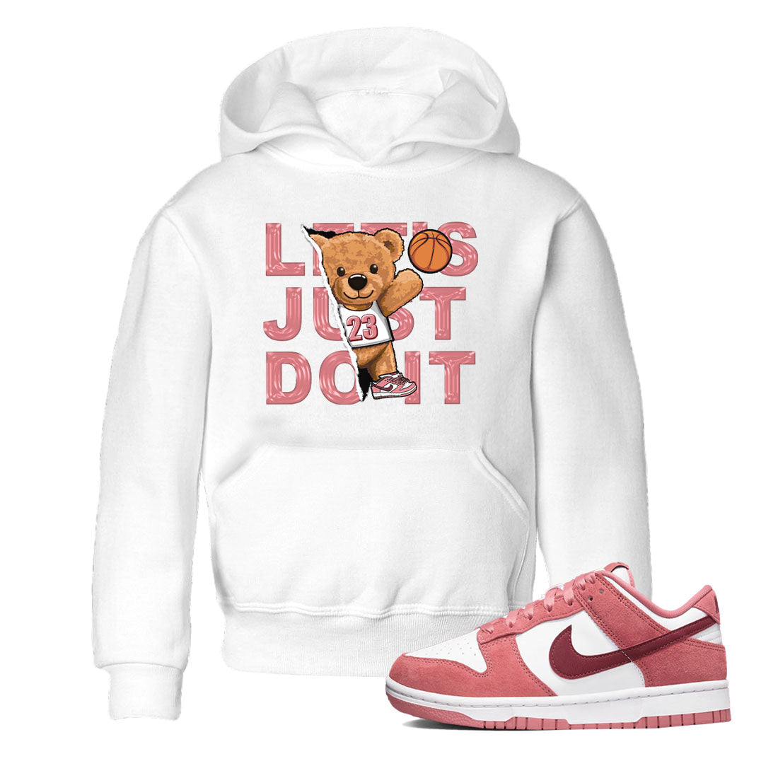 Dunk Valentine's Day shirt to match jordans Rip Out Bear sneaker tees Dunks Valentine's Day Drip Gear Zone baby toddler White 1 cotton Shirt