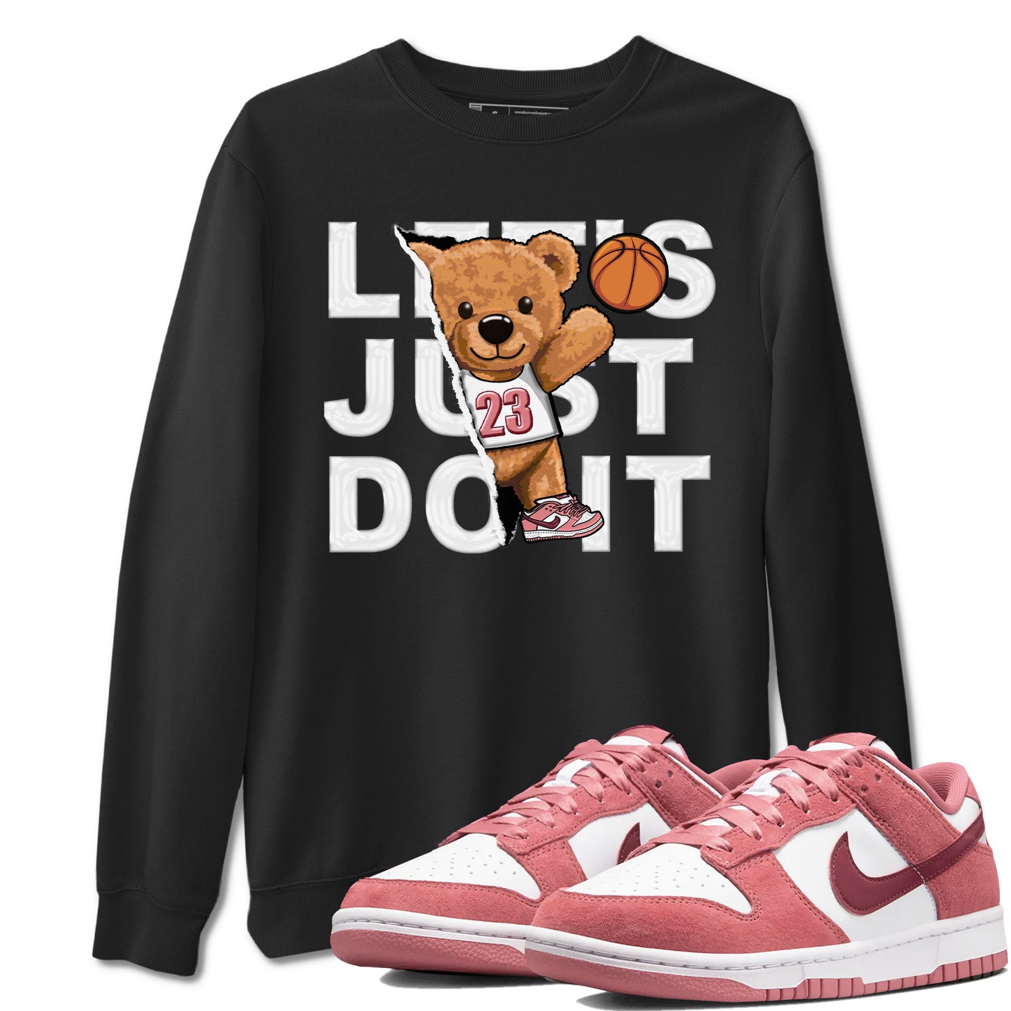 Dunk Valentine's Day shirt to match jordans Rip Out Bear sneaker tees Dunks Valentine's Day Drip Gear Zone unisex cotton Black 1 crew neck shirt