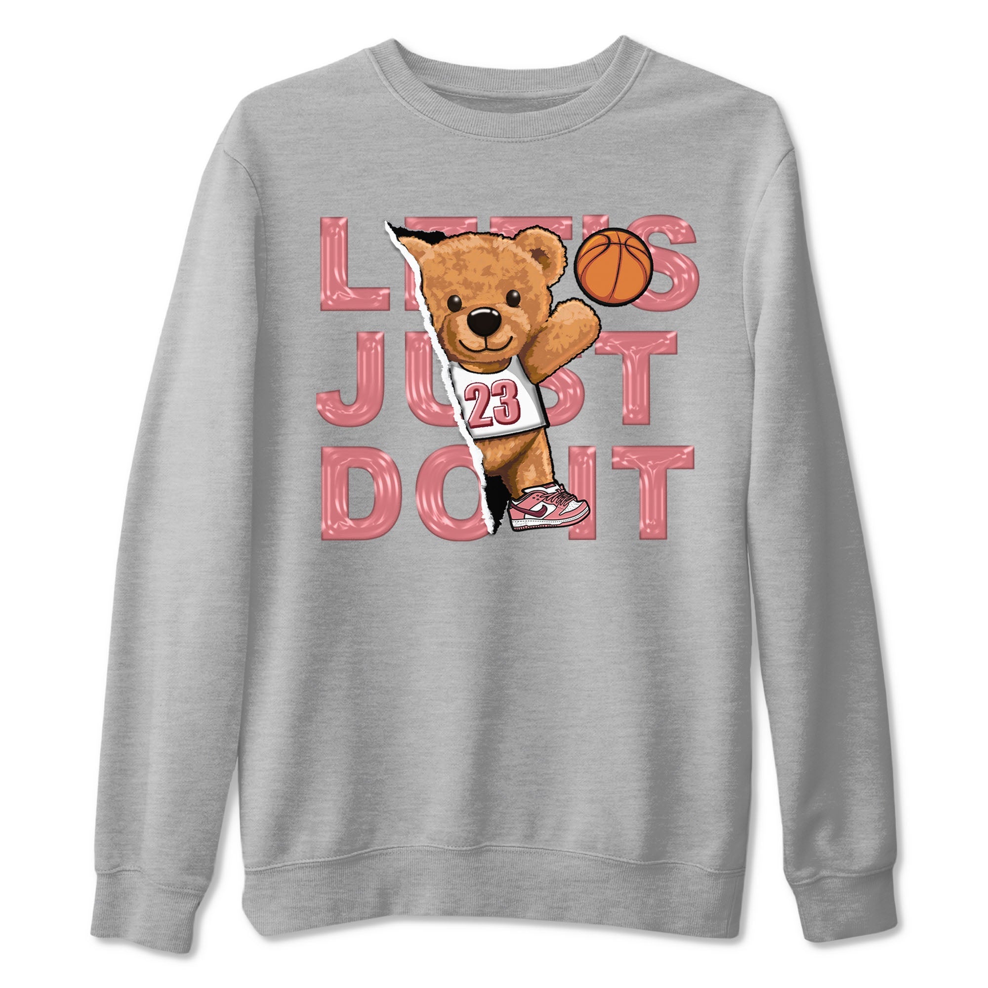 Dunk Valentine's Day shirt to match jordans Rip Out Bear sneaker tees Dunks Valentine's Day Drip Gear Zone unisex cotton Heather Grey 2 crew neck shirt