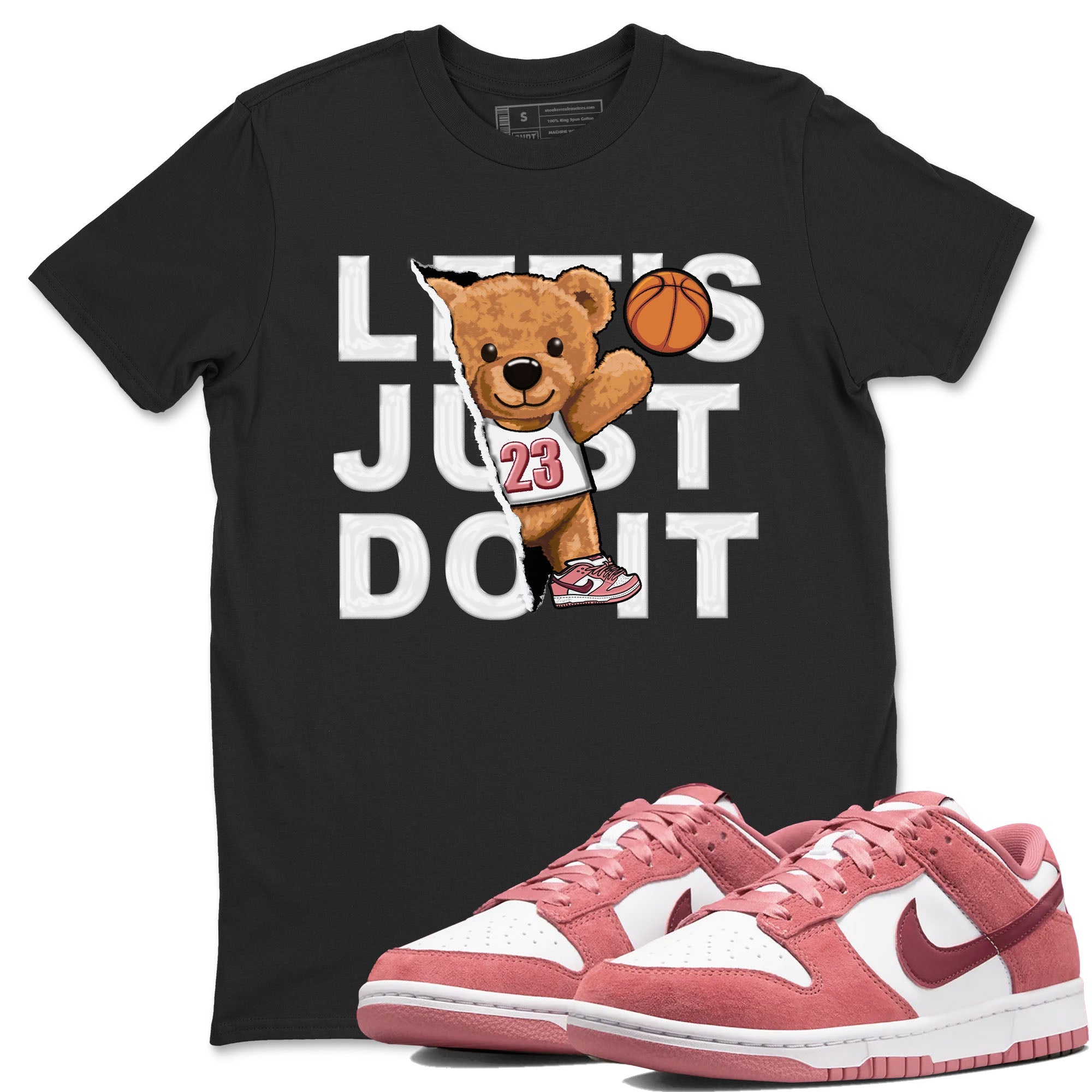 Dunk Valentine's Day shirt to match jordans Rip Out Bear sneaker tees Dunks Valentine's Day Drip Gear Zone unisex cotton Black 1 crew neck shirt
