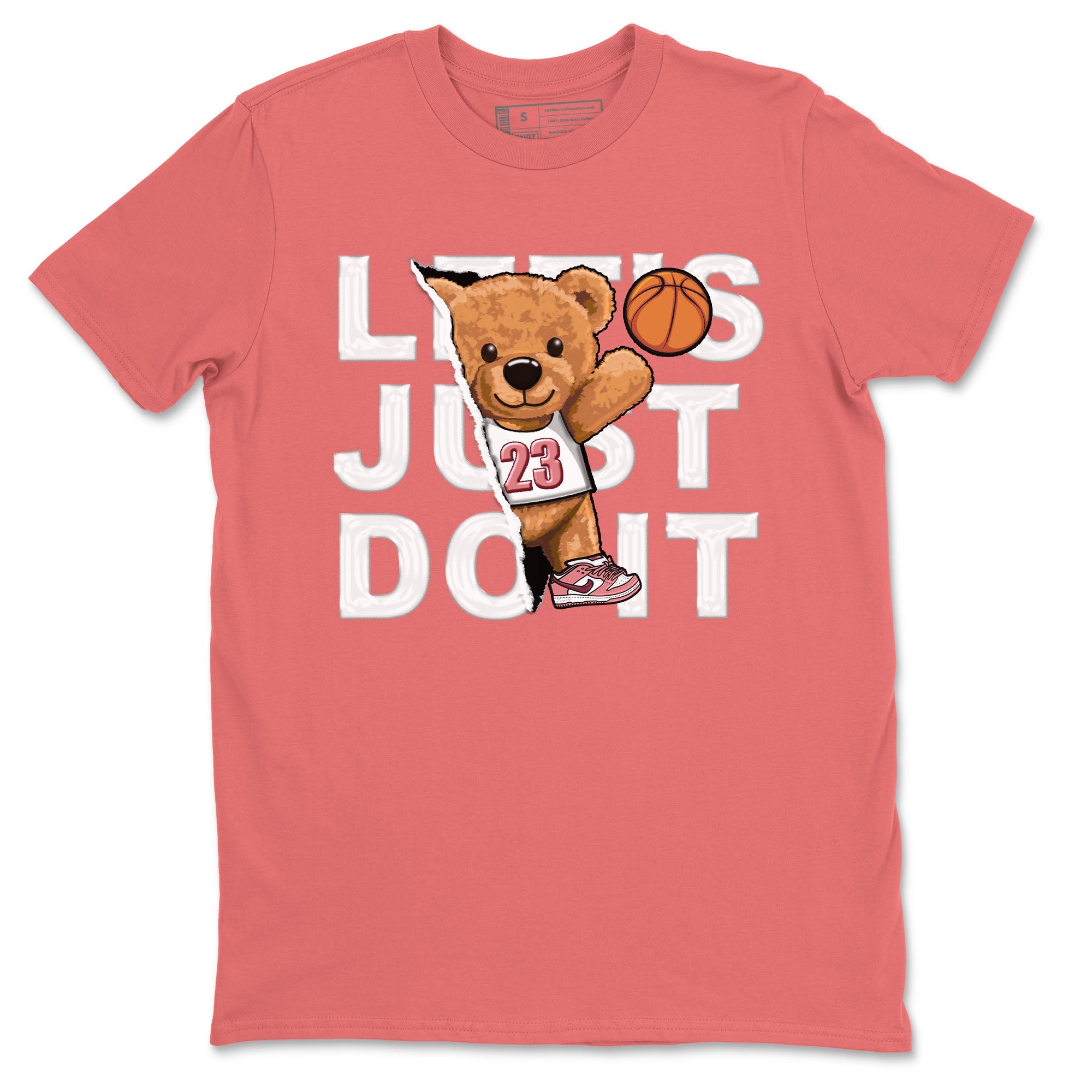 Dunk Valentine's Day shirt to match jordans Rip Out Bear sneaker tees Dunks Valentine's Day Drip Gear Zone unisex cotton Coral 2 crew neck shirt