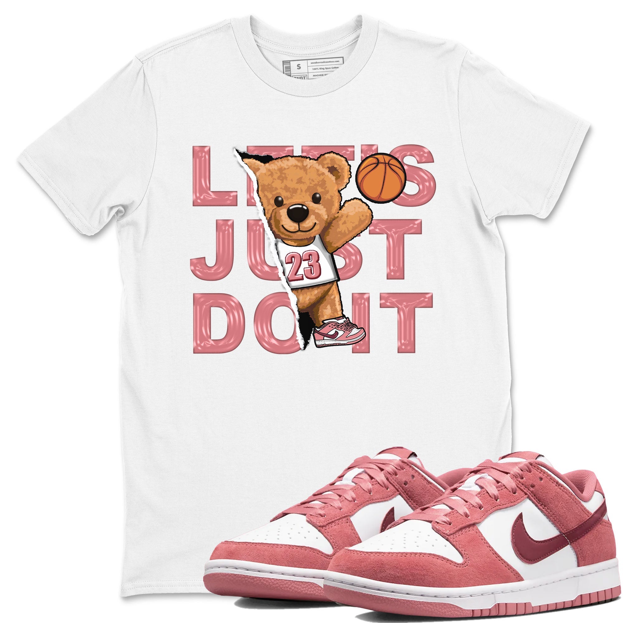 Dunk Valentine's Day shirt to match jordans Rip Out Bear sneaker tees Dunks Valentine's Day Drip Gear Zone unisex cotton White 1 crew neck shirt