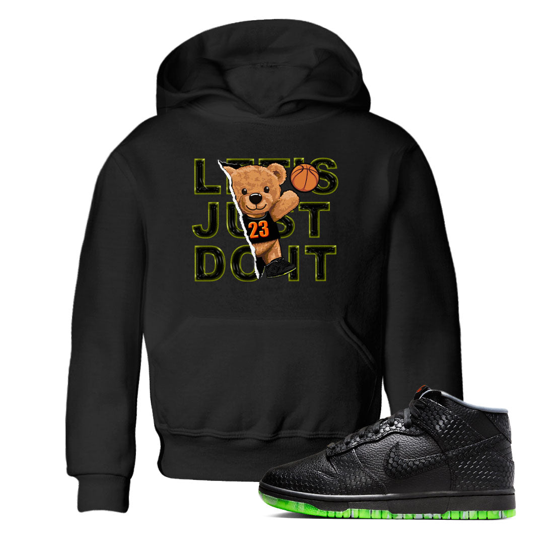 Nike Dunk Halloween shirt to match jordans Rip Out Bear sneaker tees Nike Dunk Mid Halloween Drip Gear Zone Sneaker Matching Clothing Brand Baby Toddler Black 1 T-Shirt
