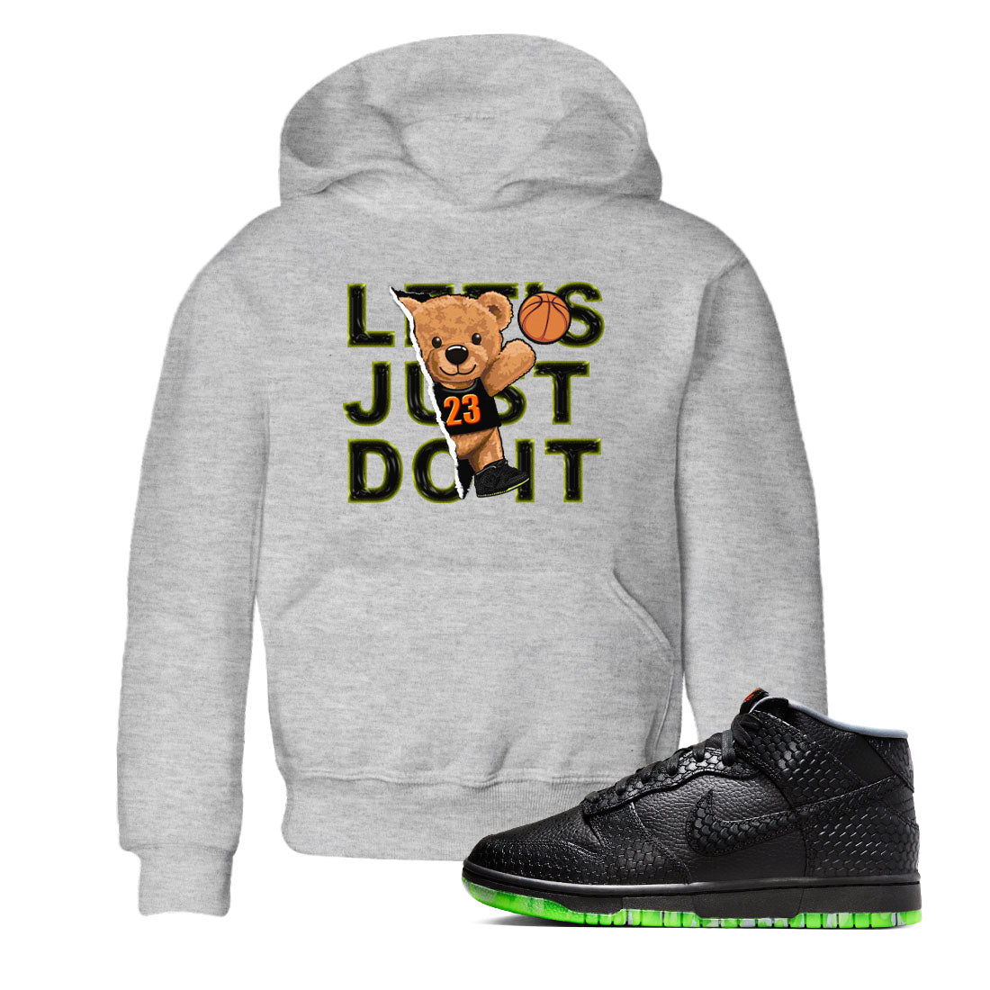 Nike Dunk Halloween shirt to match jordans Rip Out Bear sneaker tees Nike Dunk Mid Halloween Drip Gear Zone Sneaker Matching Clothing Brand Baby Toddler Heather Grey 1 T-Shirt