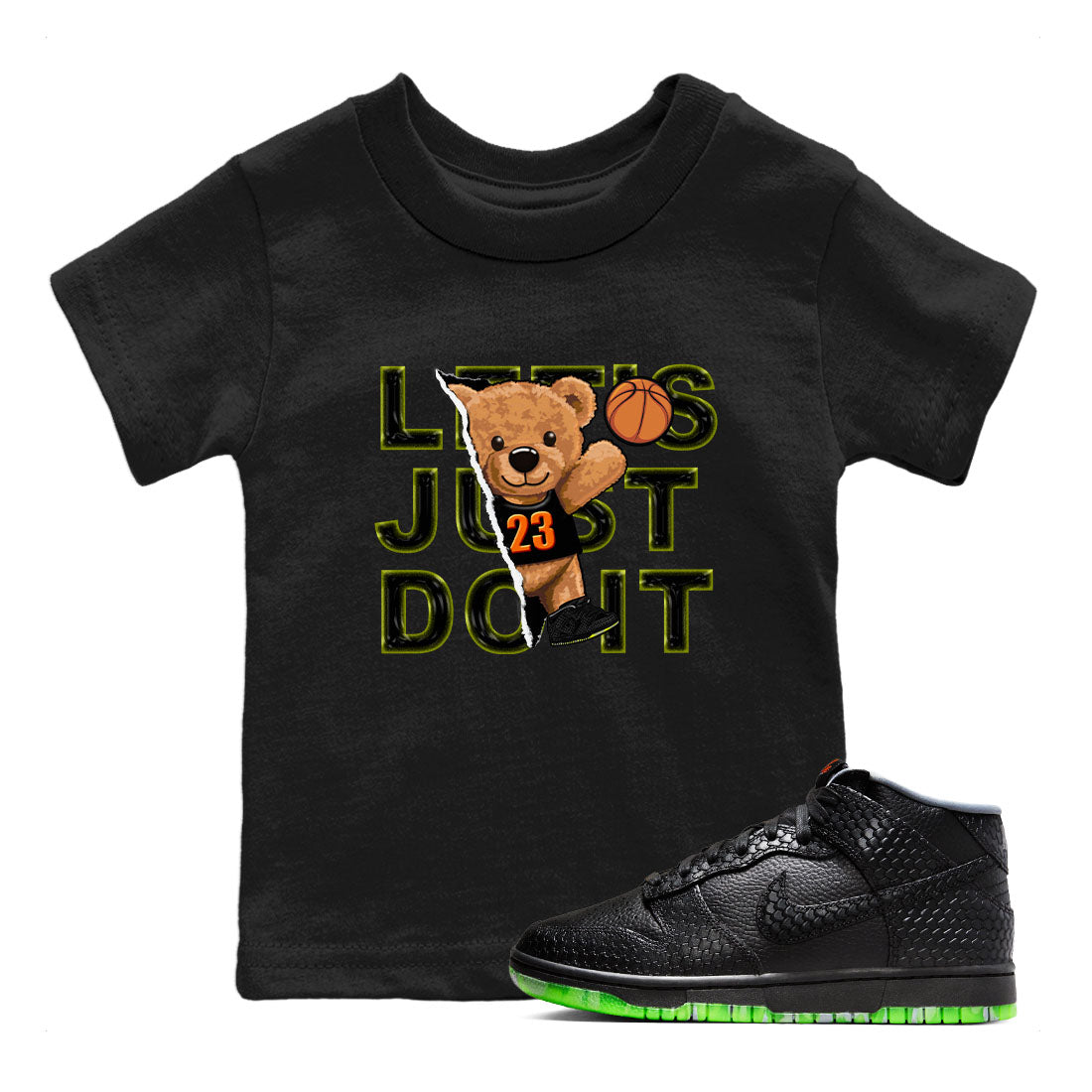Nike Dunk Halloween shirt to match jordans Rip Out Bear sneaker tees Nike Dunk Mid Halloween Drip Gear Zone Sneaker Matching Clothing Brand Baby Toddler Black 1 T-Shirt