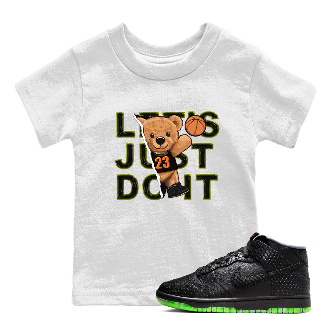 Nike Dunk Halloween shirt to match jordans Rip Out Bear sneaker tees Nike Dunk Mid Halloween Drip Gear Zone Sneaker Matching Clothing Brand Baby Toddler White 1 T-Shirt