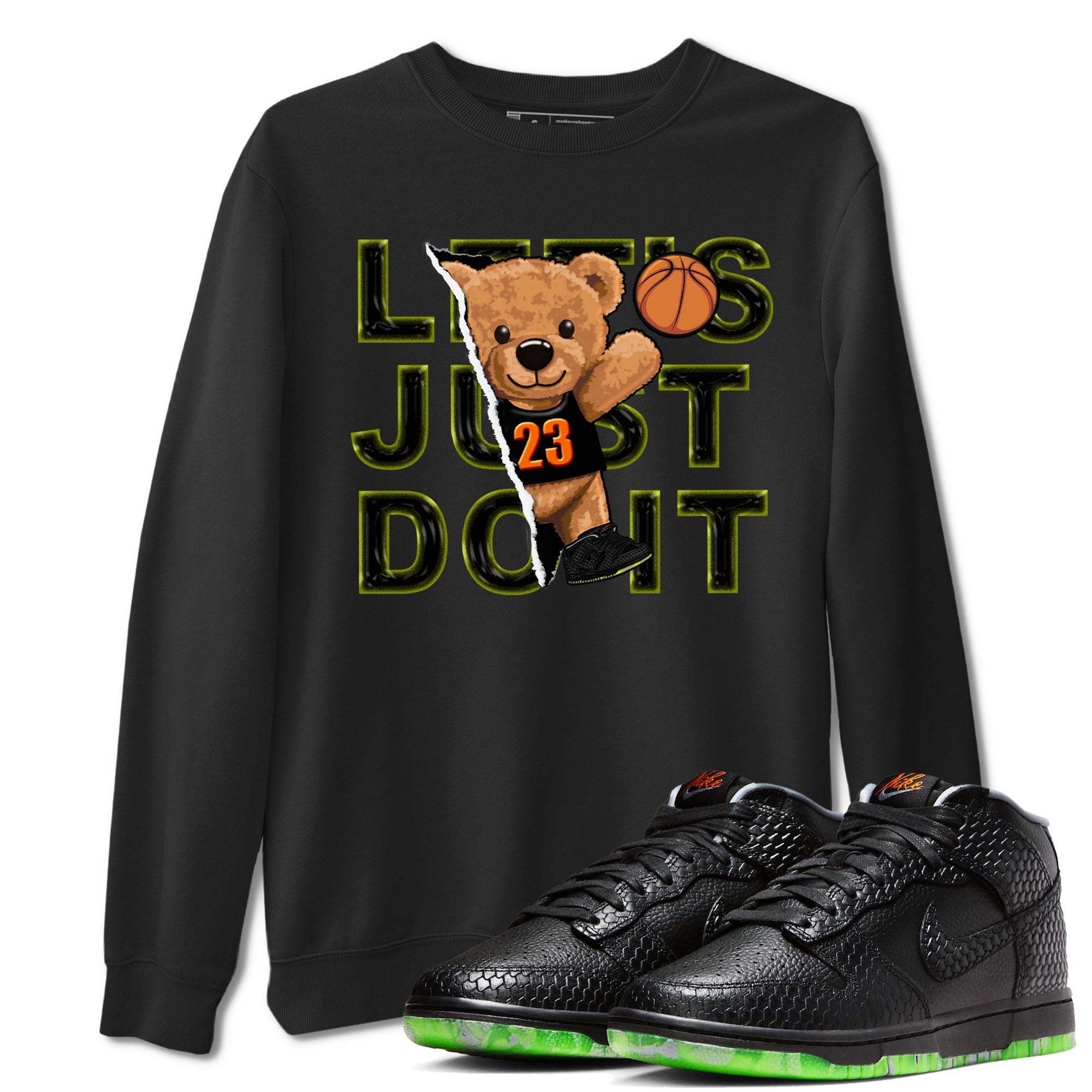 Nike Dunk Halloween shirt to match jordans Rip Out Bear sneaker tees Nike Dunk Mid Halloween Drip Gear Zone Sneaker Matching Clothing Brand Unisex Sneaker Tee Black 1 T-Shirt