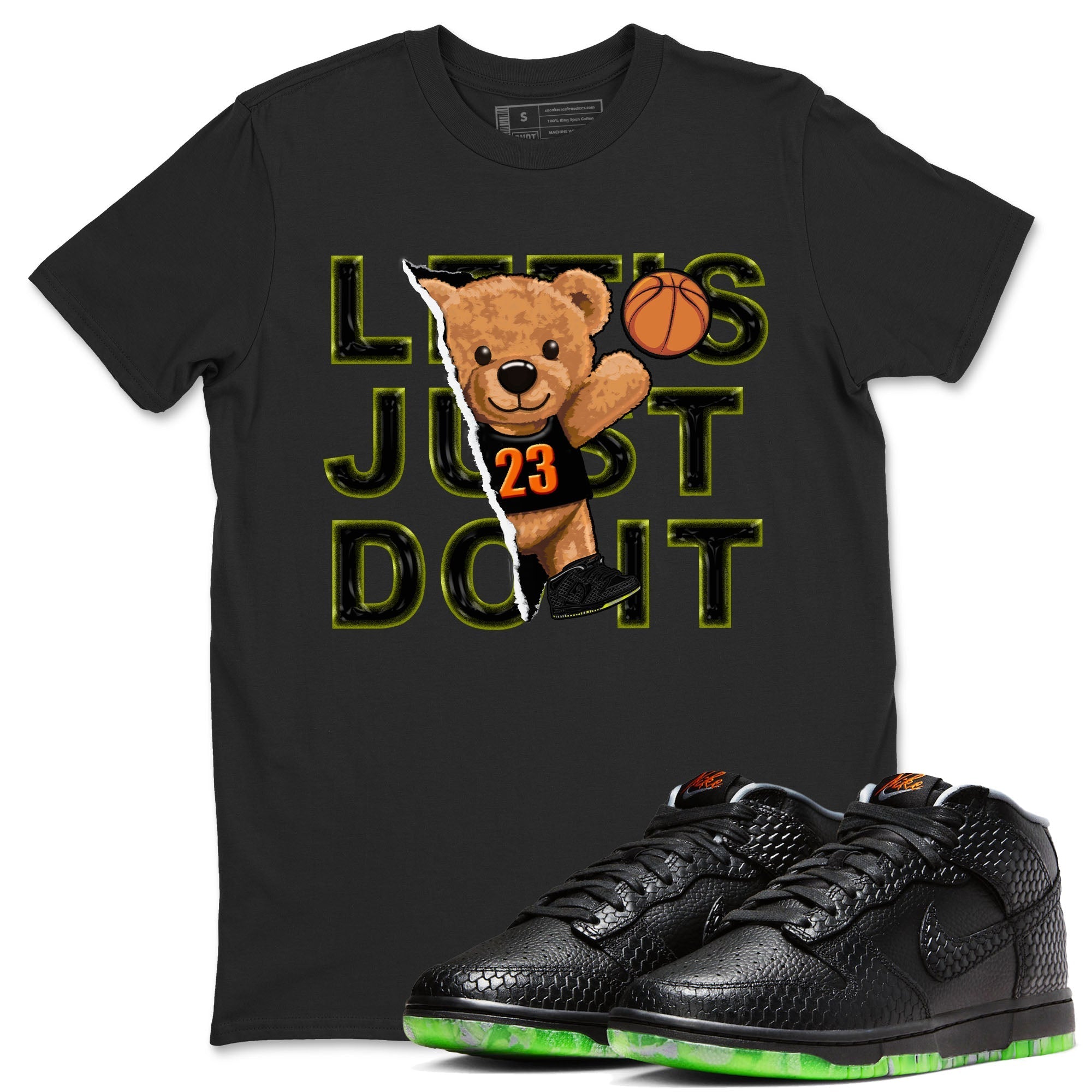 Nike Dunk Halloween shirt to match jordans Rip Out Bear sneaker tees Nike Dunk Mid Halloween Drip Gear Zone Sneaker Matching Clothing Brand Unisex Sneaker Tee Black 1 T-Shirt