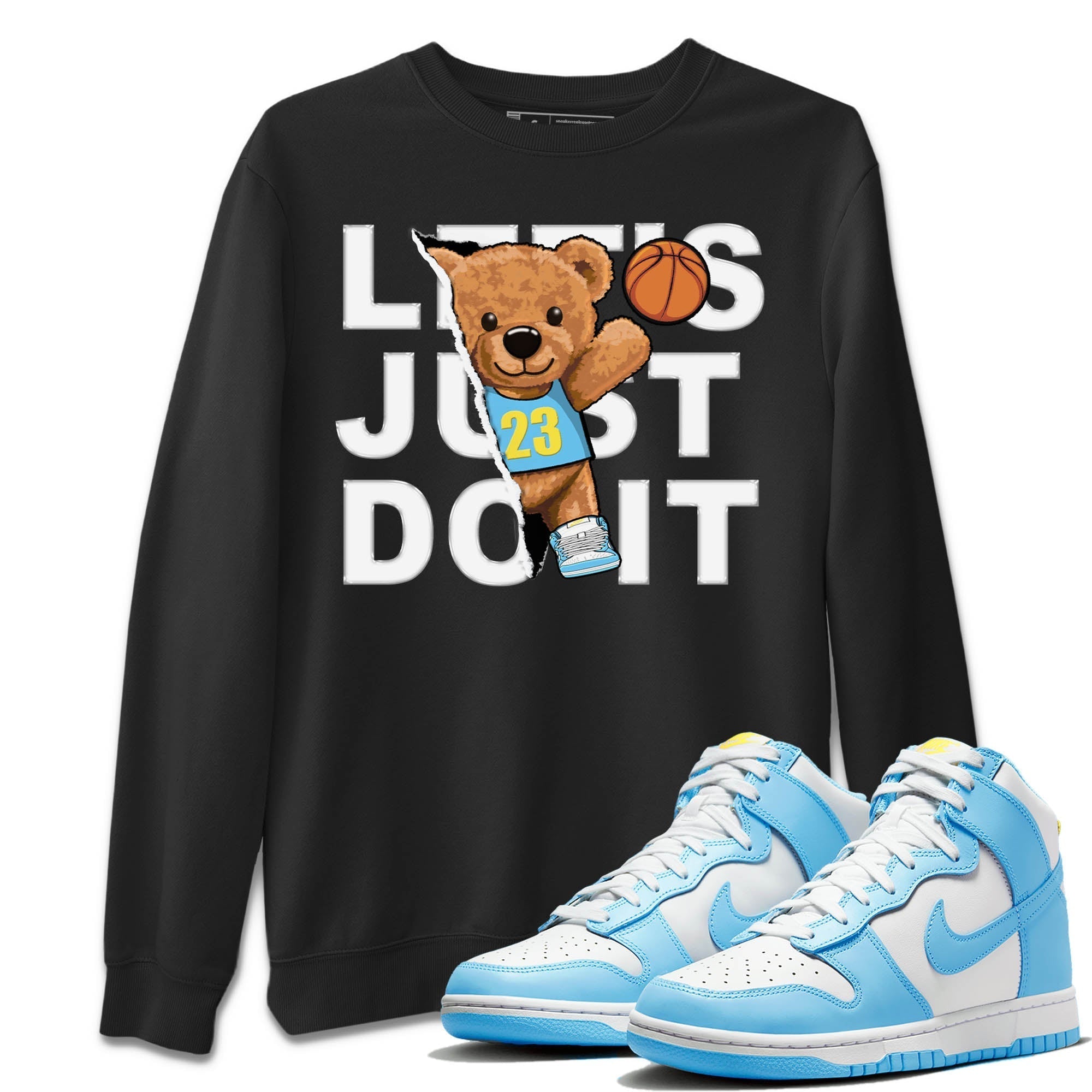Nike Dunk High Blue Chill Shirt To Match Jordans Rip Out Bear Sneaker Tees Nike Dunk High Blue Chill Drip Gear Zone Sneaker Matching Clothing Unisex Shirts