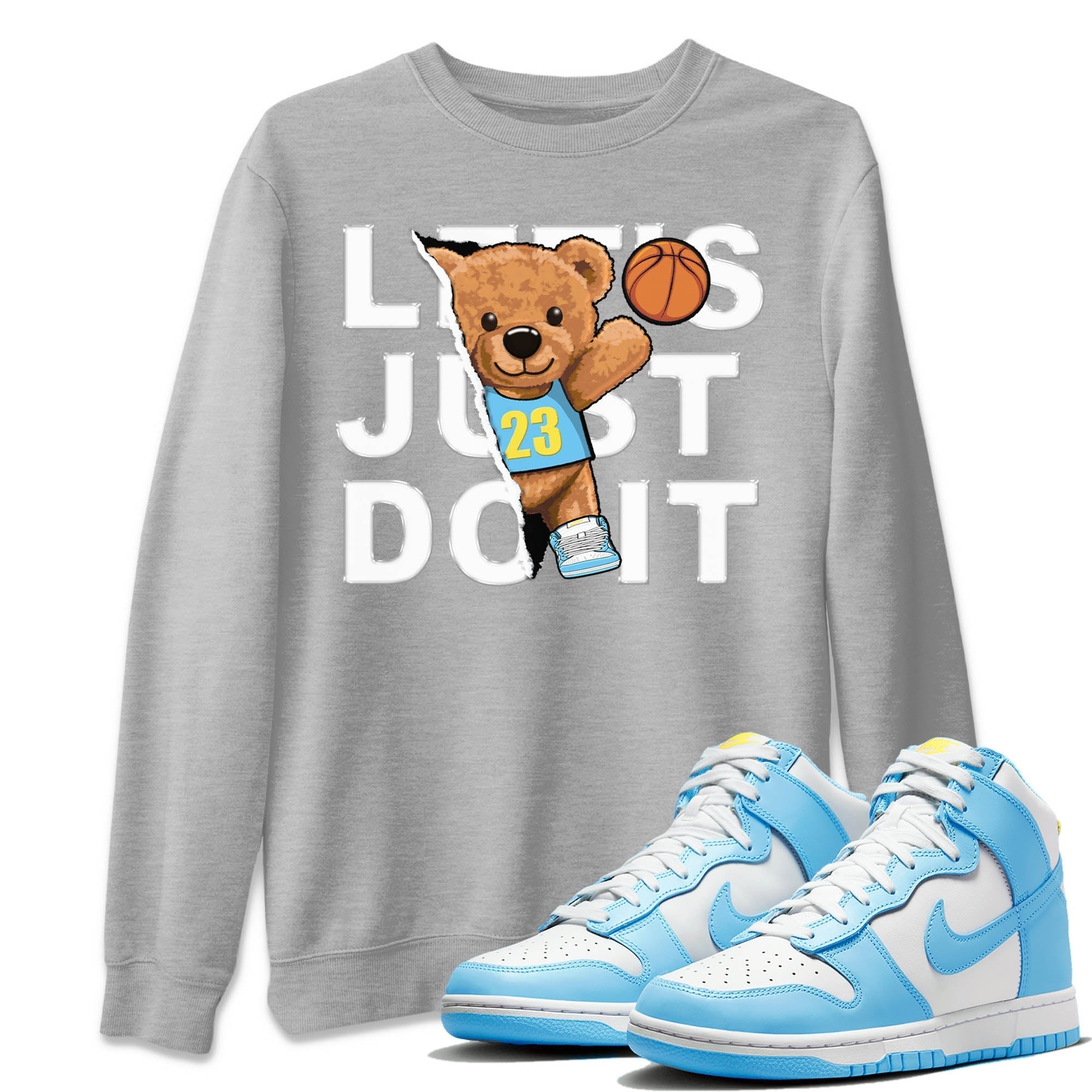 Nike Dunk High Blue Chill Shirt To Match Jordans Rip Out Bear Sneaker Tees Nike Dunk High Blue Chill Drip Gear Zone Sneaker Matching Clothing Unisex Shirts