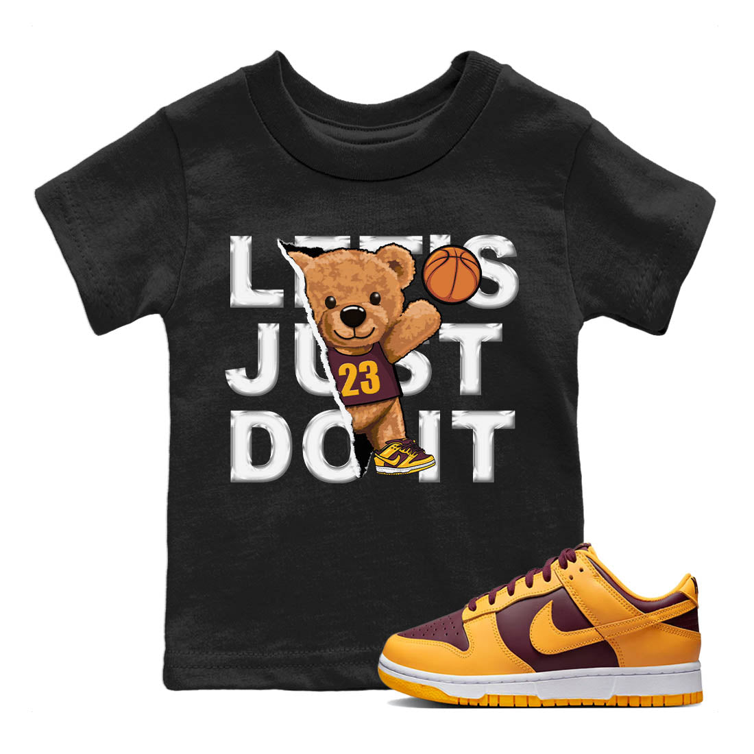 Nike Dunk Low Arizona State Shirt To Match Jordans Rip Out Bear Sneaker Tees Nike Dunk Low Arizona State Drip Gear Zone Sneaker Matching Clothing Kids Shirts