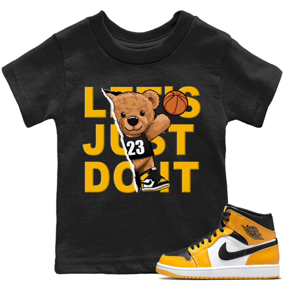 Jordan 1 Taxi Sneaker Matching T-Shirt Rip Out Bear Sneaker Tees Jordan 1 Taxi Sneaker Release Tees Kids Shirts