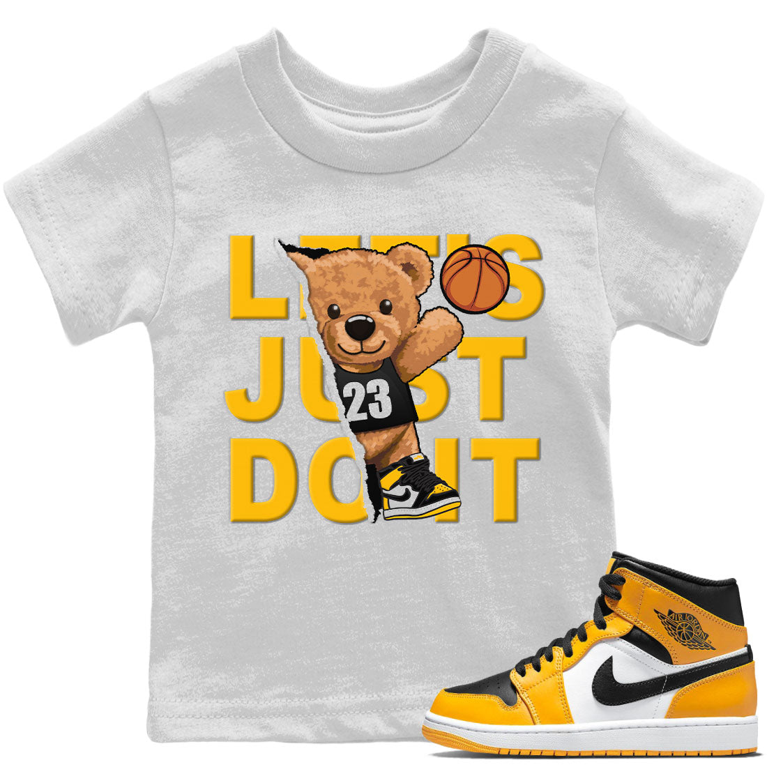 Jordan 1 Taxi Sneaker Matching T-Shirt Rip Out Bear Sneaker Tees Jordan 1 Taxi Sneaker Release Tees Kids Shirts