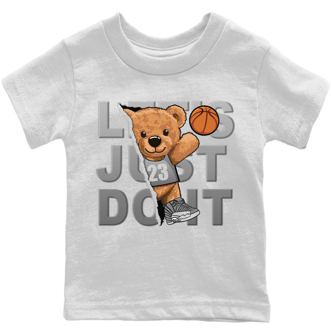 Jordan 12 Stealth Sneaker Matching T-Shirt Rip Out Bear Sneaker Tees Jordan 12 Stealth Sneaker Release Tees Kids Shirts