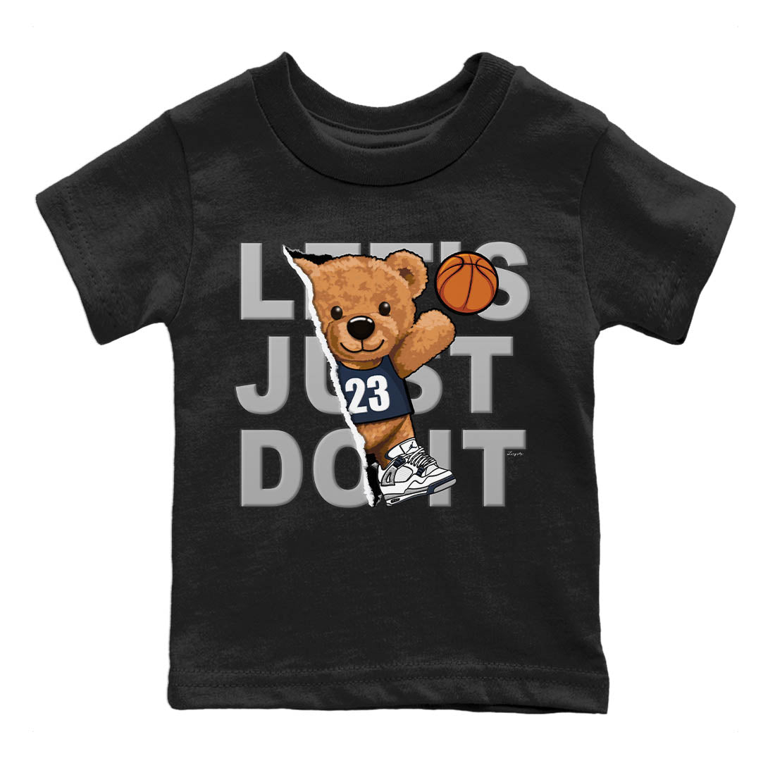 Jordan 4 Midnight Navy Sneaker Matching T-Shirt Rip Out Bear Sneaker Tees Jordan 4 Midnight Navy Sneaker Release Tees Kids Shirts