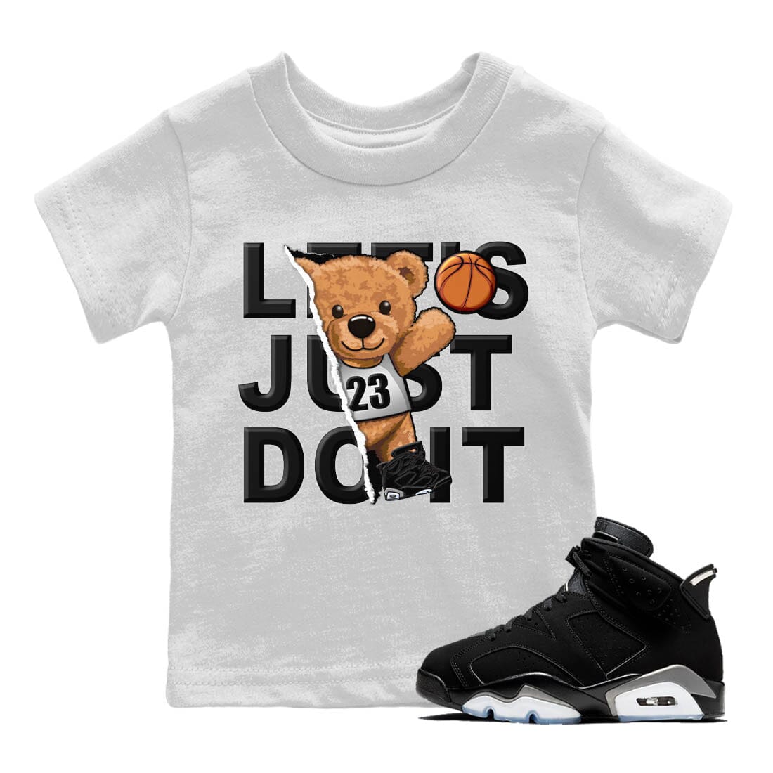 Jordan 6 Chrome Sneaker Matching T-Shirt Rip Out bear Sneaker Tees Jordan 6 Chrome Sneaker Release Tees Kids Shirts