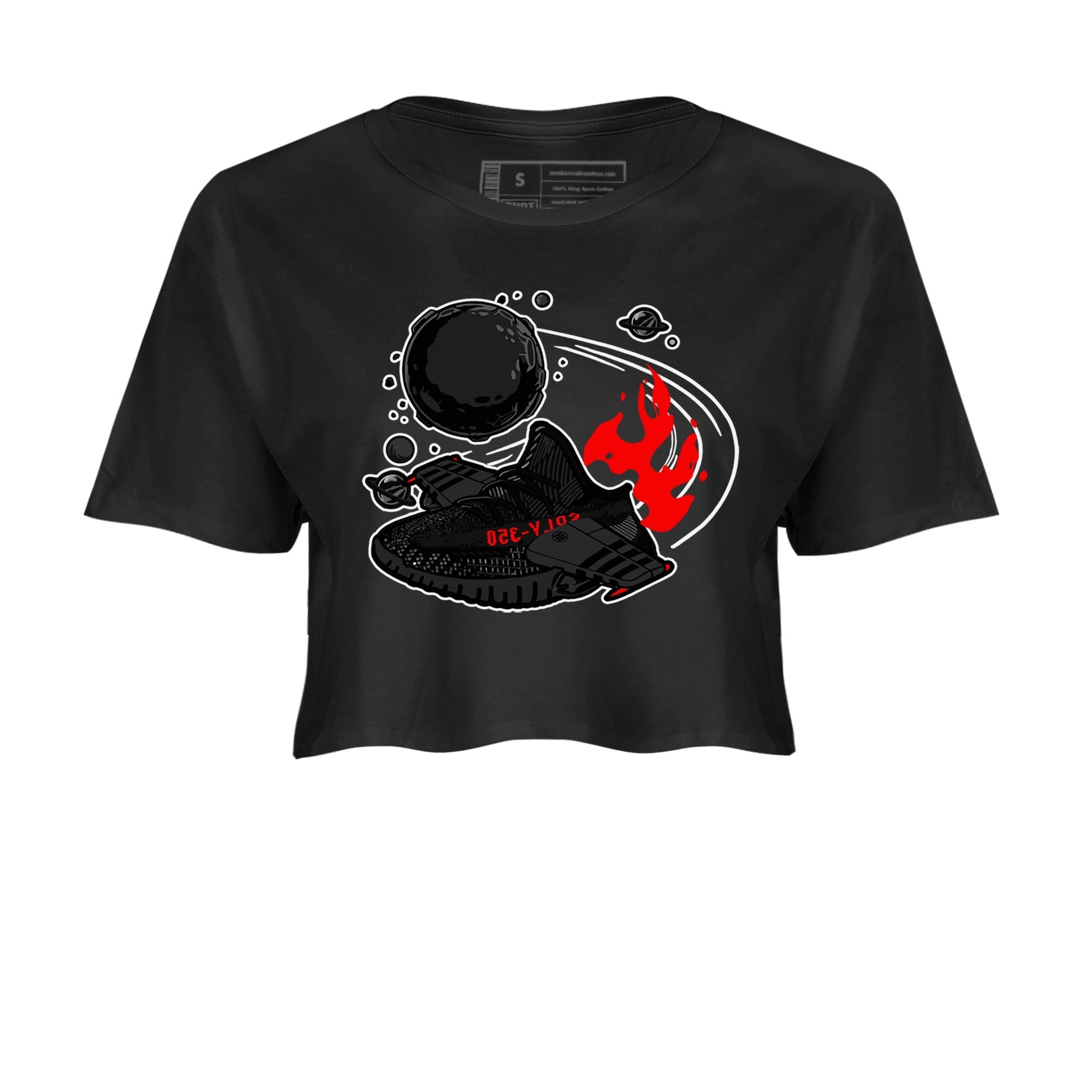 Adidas Yeezy Boost 350 Bred shirt to match sneakers Rocket Boost Streetwear Sneaker Shirt Yeezy 350 Bred Drip Gear Zone Sneaker Matching Clothing Black 2 Crop T-Shirt