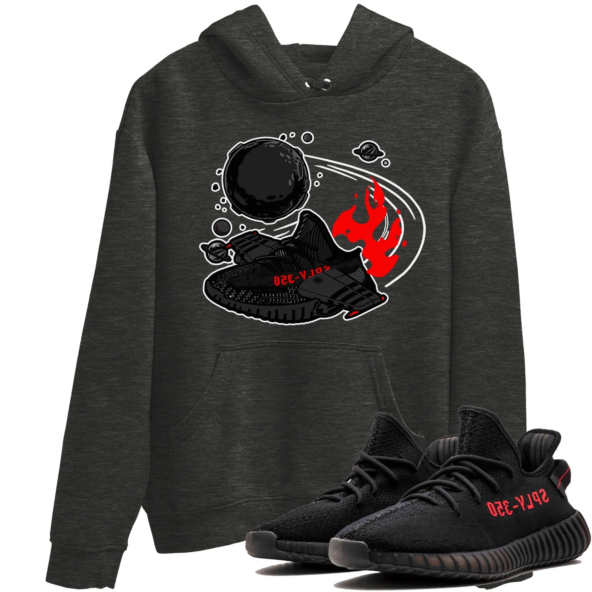 Adidas Yeezy Boost 350 Bred shirt to match sneakers Rocket Boost Streetwear Sneaker Shirt Yeezy 350 Bred Drip Gear Zone Sneaker Matching Clothing Unisex Charcoal Heather 1 T-Shirt