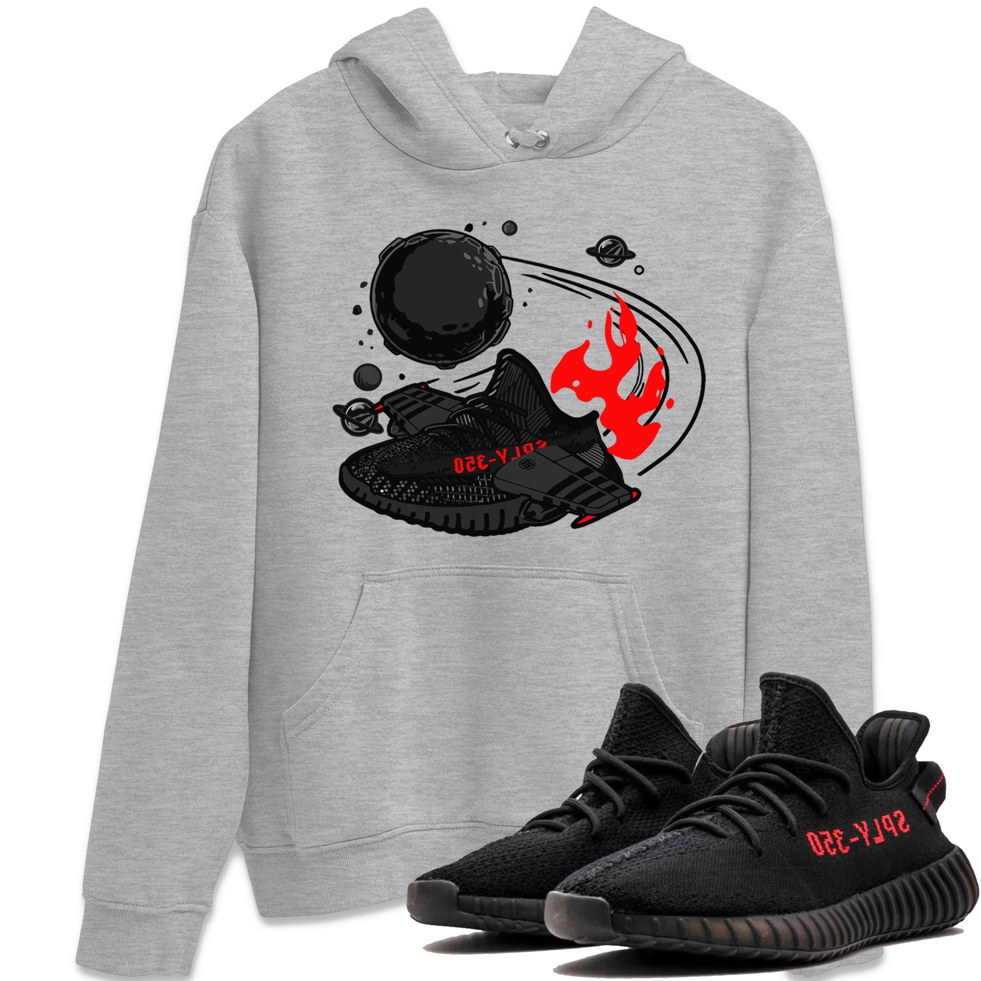 Adidas Yeezy Boost 350 Bred shirt to match sneakers Rocket Boost Streetwear Sneaker Shirt Yeezy 350 Bred Drip Gear Zone Sneaker Matching Clothing Unisex Heather Grey 1 T-Shirt