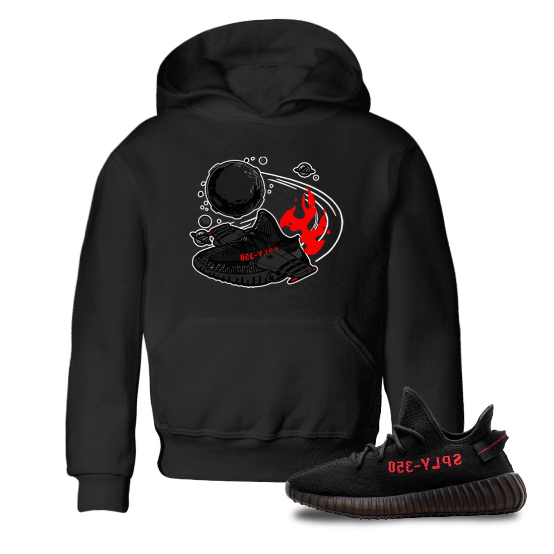 Adidas Yeezy Boost 350 Bred shirt to match sneakers Rocket Boost Streetwear Sneaker Shirt Yeezy 350 Bred Drip Gear Zone Sneaker Matching Clothing Baby Toddler Black 1 T-Shirt