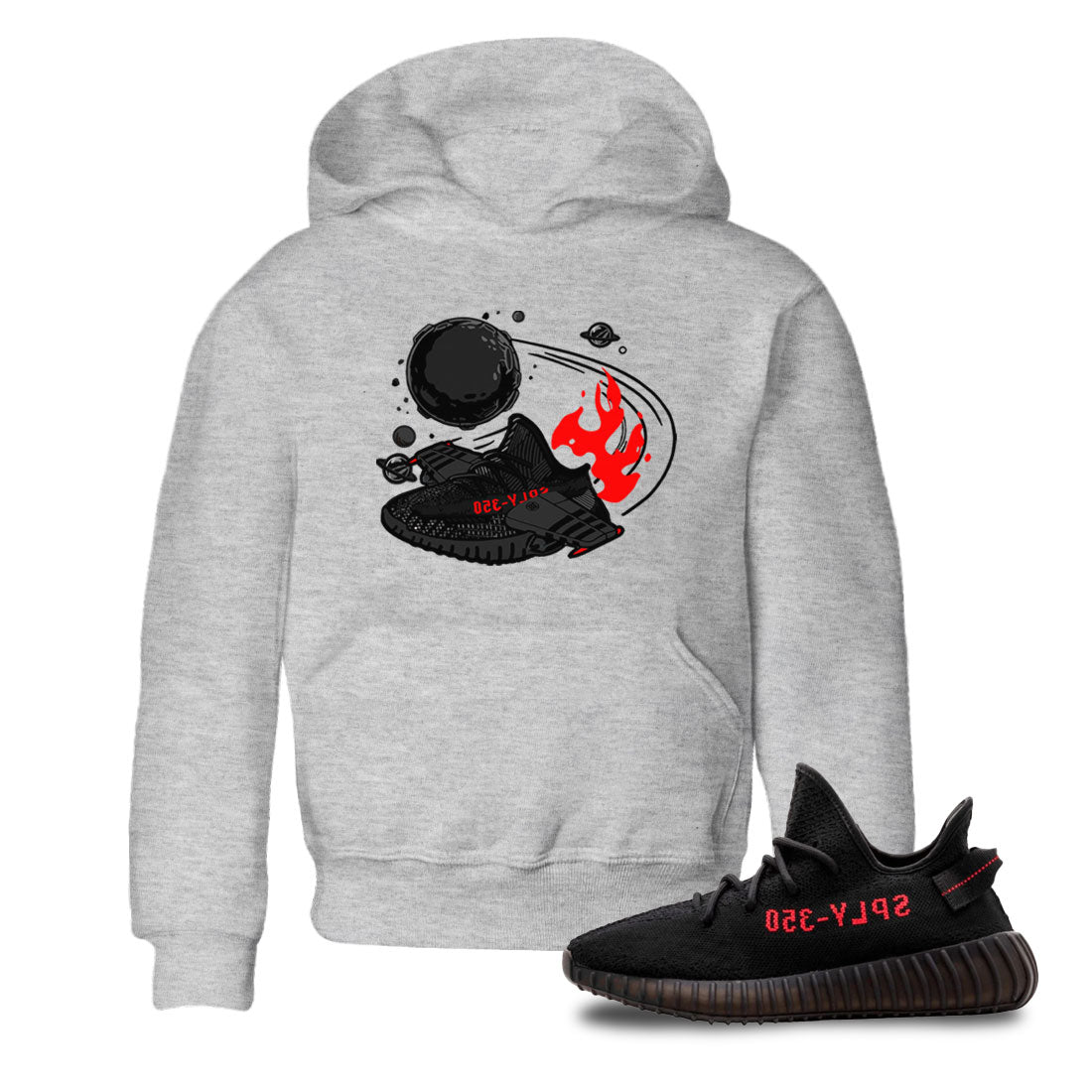 Adidas Yeezy Boost 350 Bred shirt to match sneakers Rocket Boost Streetwear Sneaker Shirt Yeezy 350 Bred Drip Gear Zone Sneaker Matching Clothing Baby Toddler Heather Grey 1 T-Shirt