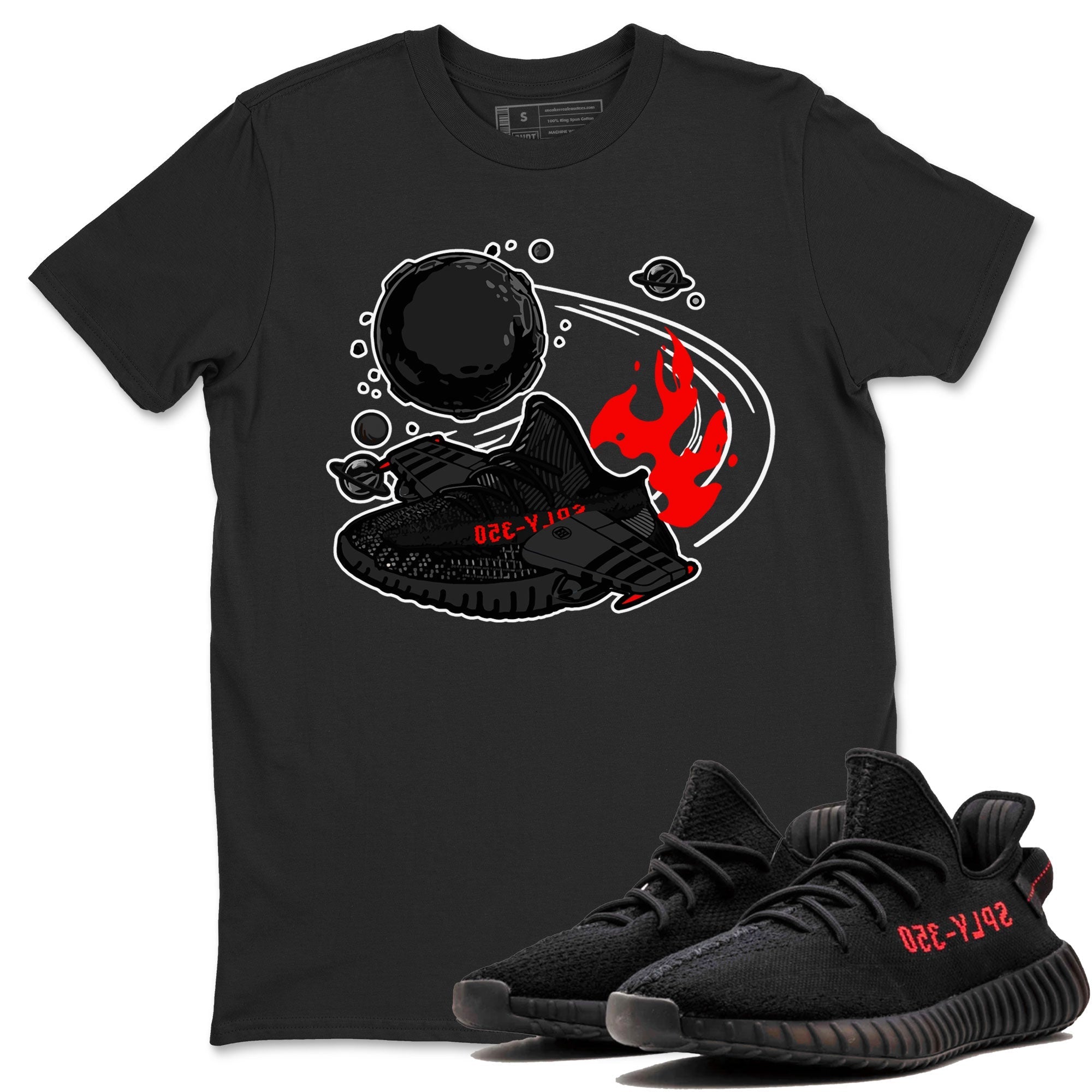 Adidas Yeezy Boost 350 Bred shirt to match sneakers Rocket Boost Streetwear Sneaker Shirt Yeezy 350 Bred Drip Gear Zone Sneaker Matching Clothing Unisex Black 1 T-Shirt
