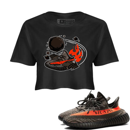 Yeezy 350 Carbon Beluga shirt to match sneakers Rocket Boost Streetwear Sneaker Shirt Yeezy Boost 350 V2 Carbon Beluga Drip Gear Zone Sneaker Matching Clothing Black 1 Crop T-Shirt