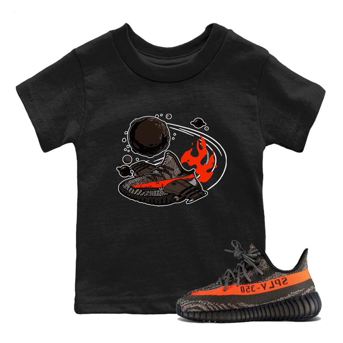 Yeezy 350 Carbon Beluga shirt to match sneakers Rocket Boost Streetwear Sneaker Shirt Yeezy Boost 350 V2 Carbon Beluga Drip Gear Zone Sneaker Matching Clothing Baby Toddler Black 1 T-Shirt