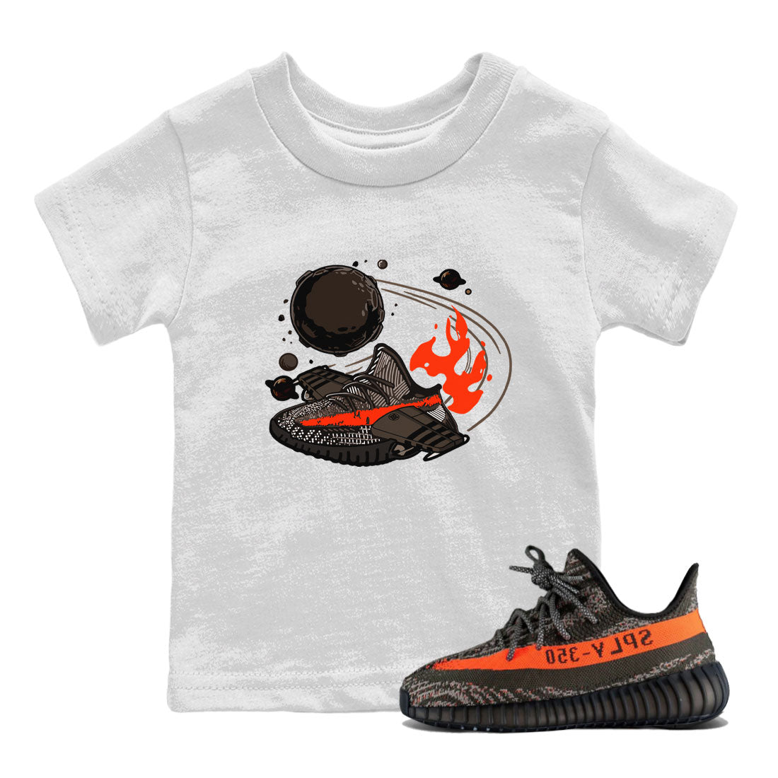 Yeezy 350 Carbon Beluga shirt to match sneakers Rocket Boost Streetwear Sneaker Shirt Yeezy Boost 350 V2 Carbon Beluga Drip Gear Zone Sneaker Matching Clothing Baby Toddler White 1 T-Shirt