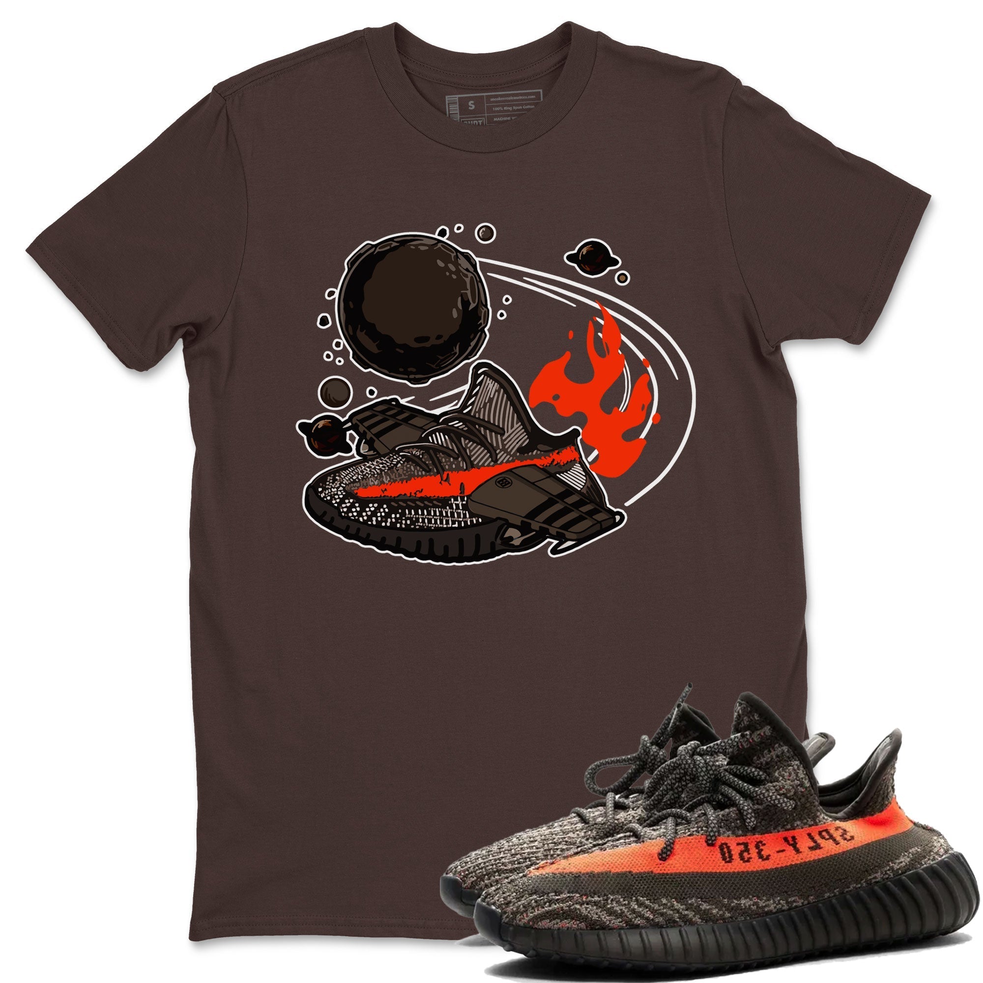Yeezy 350 Carbon Beluga shirt to match sneakers Rocket Boost Streetwear Sneaker Shirt Yeezy Boost 350 V2 Carbon Beluga Drip Gear Zone Sneaker Matching Clothing Unisex Dark Chocolate 1 T-Shirt