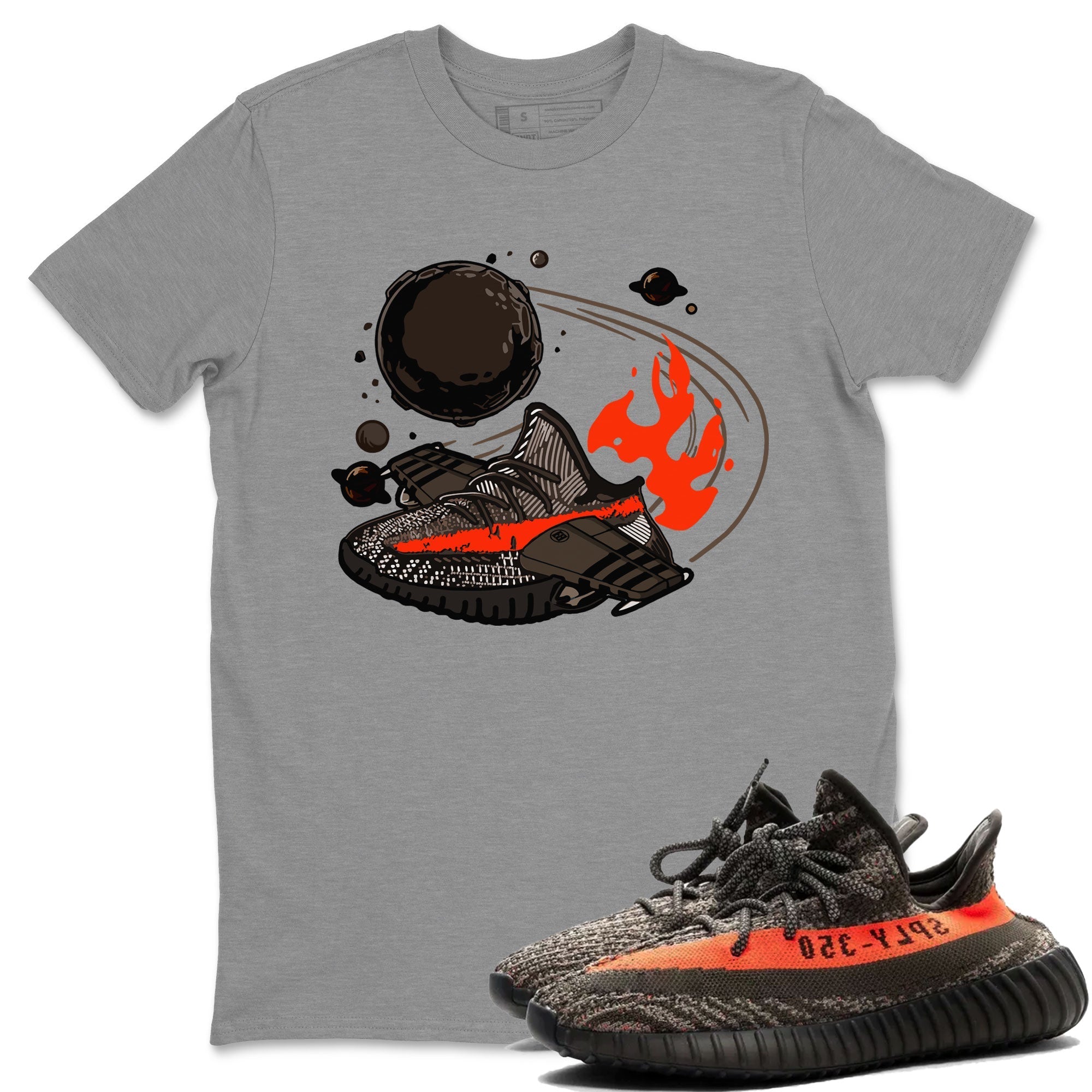 Yeezy 350 Carbon Beluga shirt to match sneakers Rocket Boost Streetwear Sneaker Shirt Yeezy Boost 350 V2 Carbon Beluga Drip Gear Zone Sneaker Matching Clothing Unisex Heather Grey 1 T-Shirt