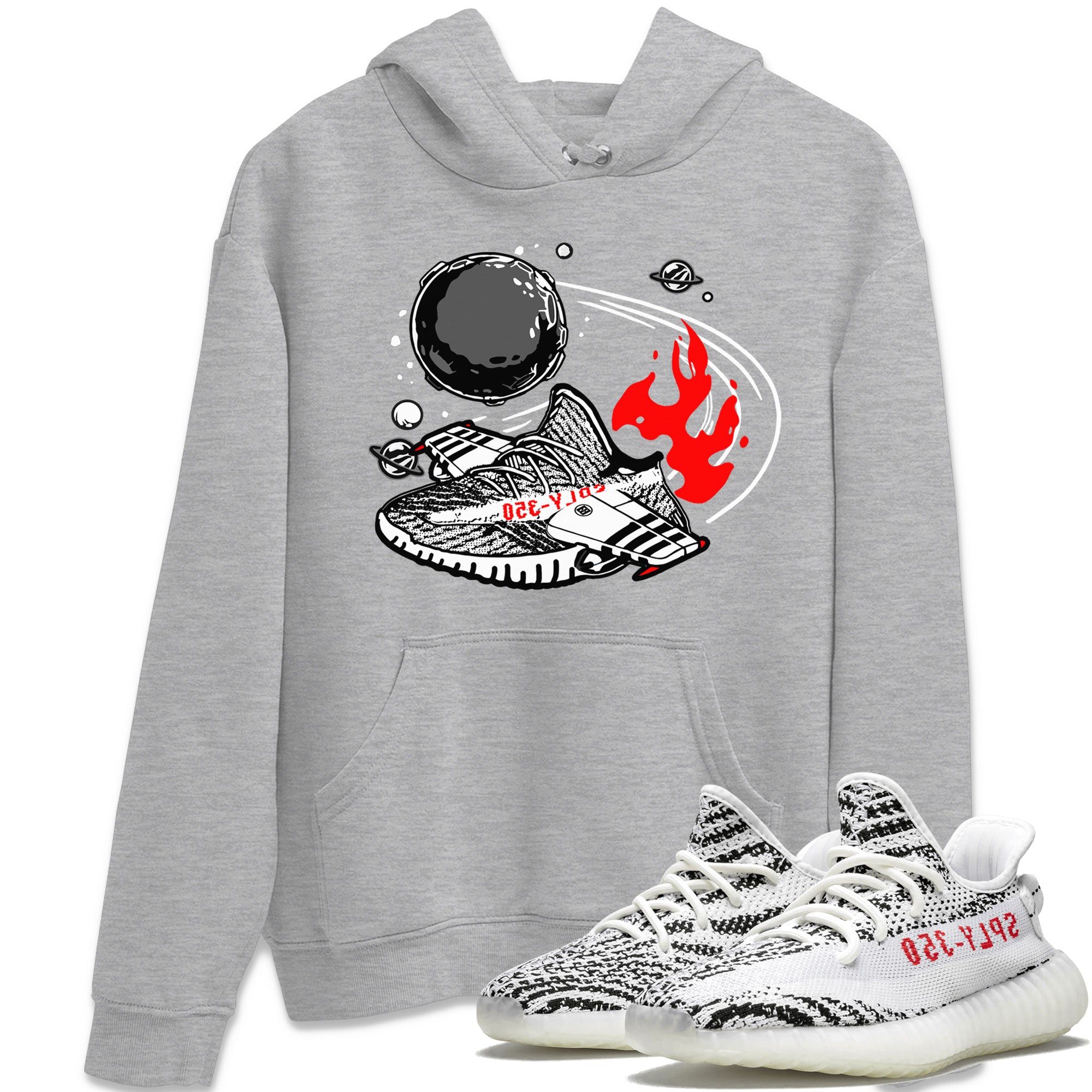 Yeezy 350 Zebra shirt to match Yeezys Rocket Boost Streetwear Sneaker Shirt Yeezy Boost 350 V2 Zebra Drip Gear Zone Sneaker Matching Clothing Unisex Heather Grey 1 T-Shirt