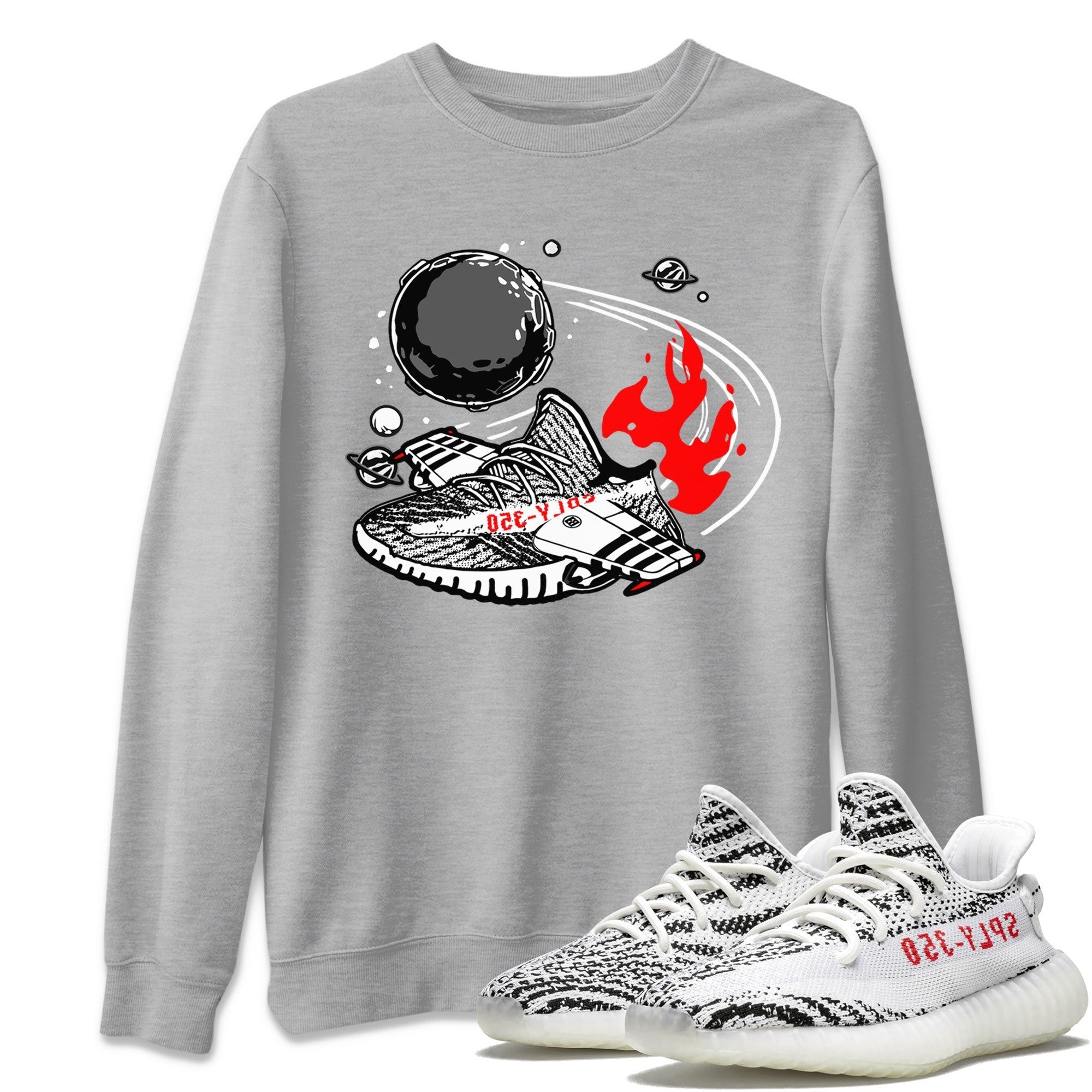 Yeezy 350 Zebra shirt to match Yeezys Rocket Boost Streetwear Sneaker Shirt Yeezy Boost 350 V2 Zebra Drip Gear Zone Sneaker Matching Clothing Unisex Heather Grey 1 T-Shirt