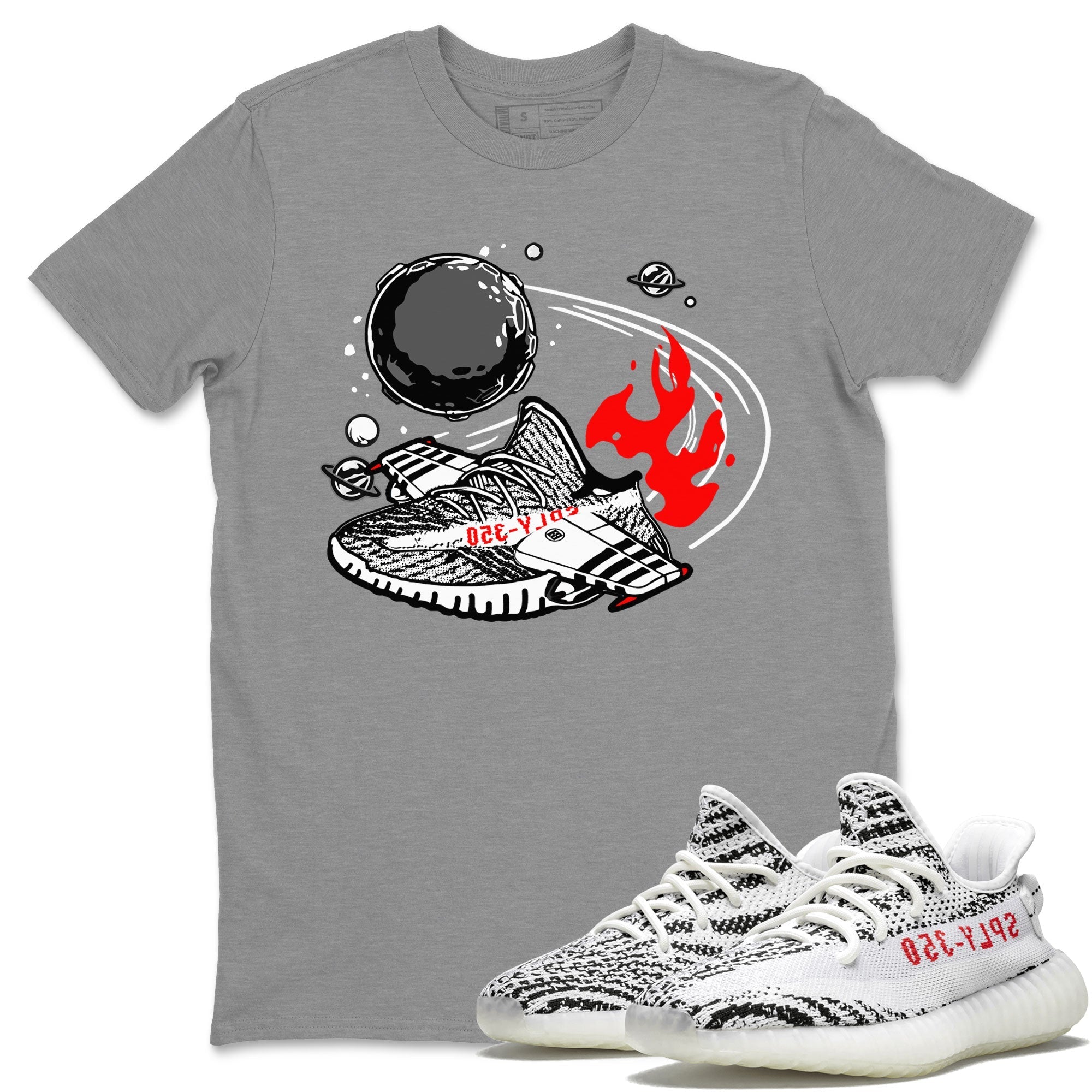 Yeezy 350 Zebra shirt to match Yeezys Rocket Boost Streetwear Sneaker Shirt Yeezy Boost 350 V2 Zebra Drip Gear Zone Sneaker Matching Clothing Unisex Heather Grey 1 T-Shirt