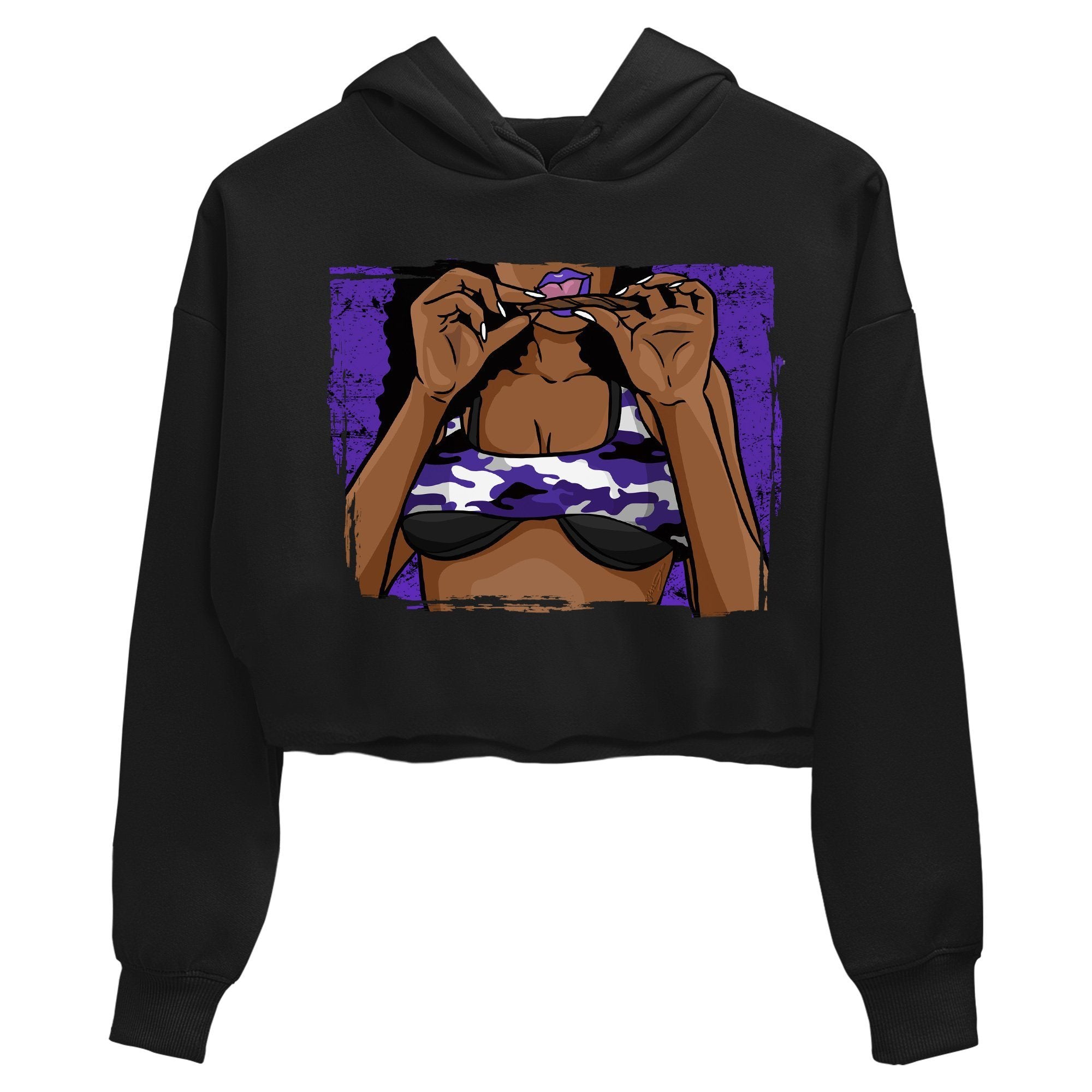 Jordan 1 Court Purple Sneaker Matching T-Shirt Roll Up Sneaker Tees Jordan 1 Court Purple Sneaker Release Tees Women's Shirts