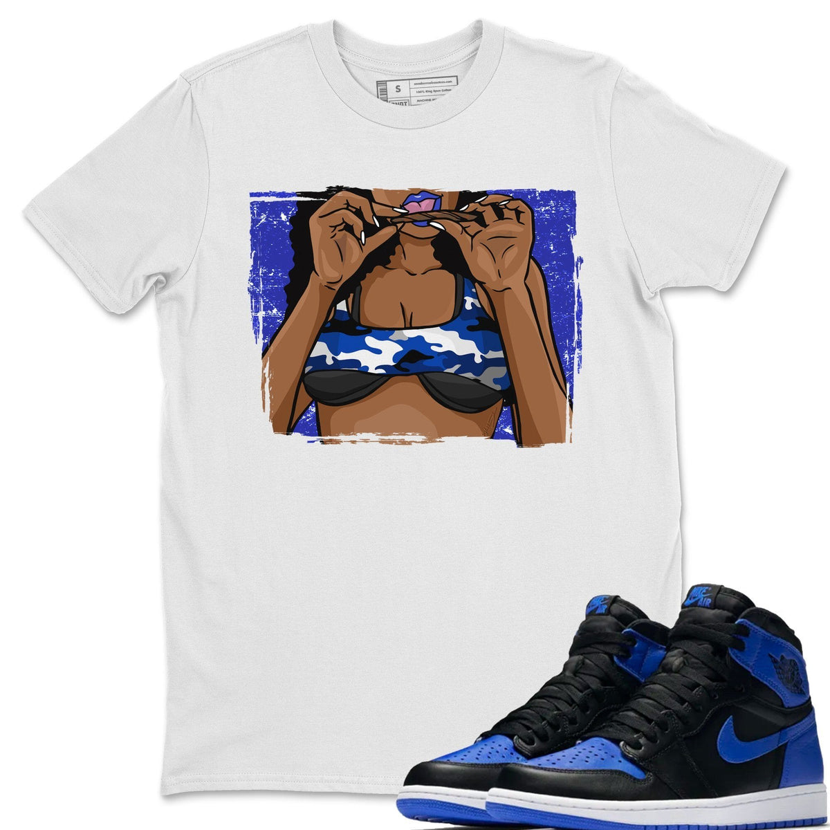 Jordan 1 Royal Black Shirt To Match Jordans Roll Up Sneaker Tees Jordan 1 Royal Black Drip Gear Zone Sneaker Matching Clothing Unisex Shirts