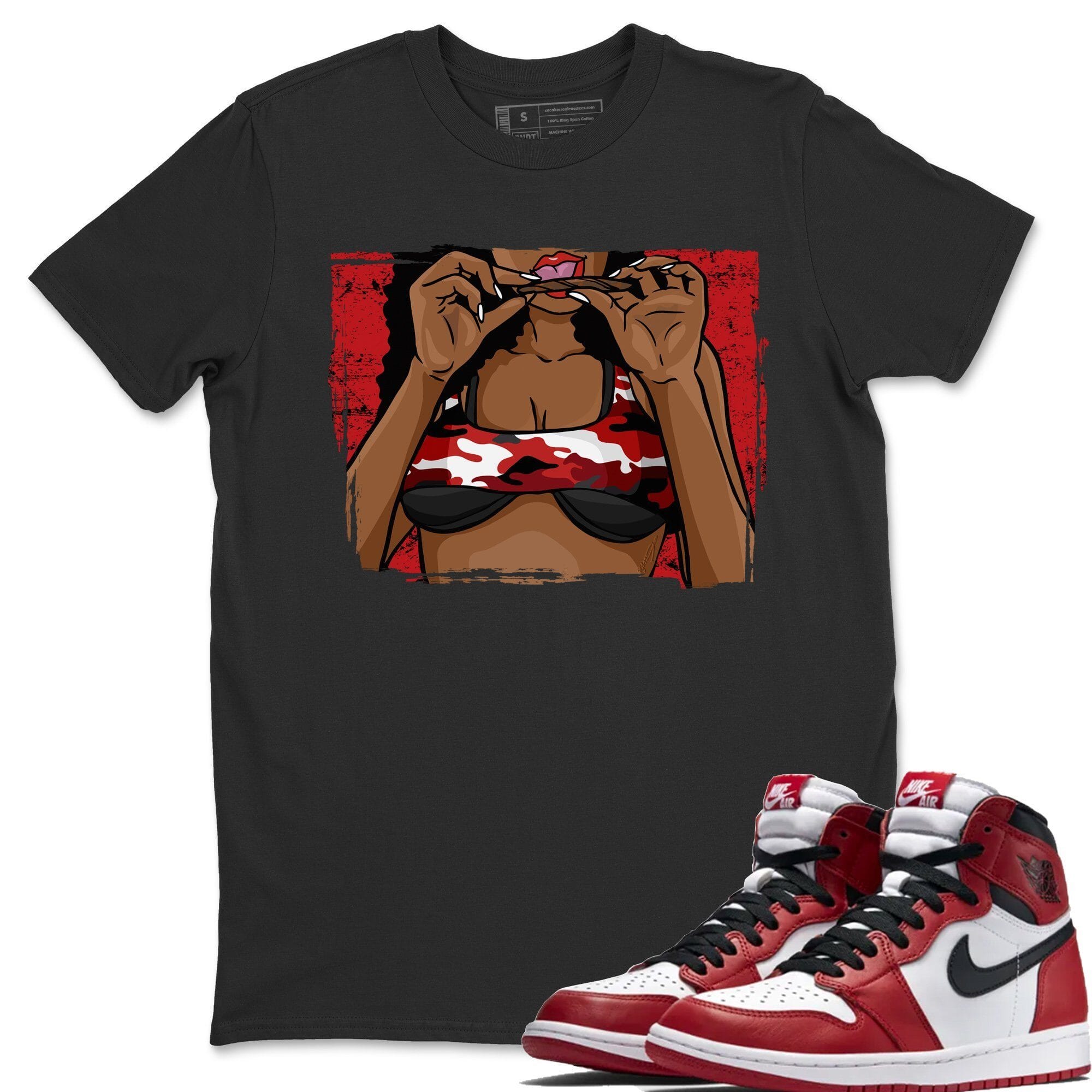 Jordan 1 Varsity Red Chicago Shirt To Match Jordans Roll Up Sneaker Tees Jordan 1 Varsity Red Chicago Drip Gear Zone Sneaker Matching Clothing Unisex Shirts