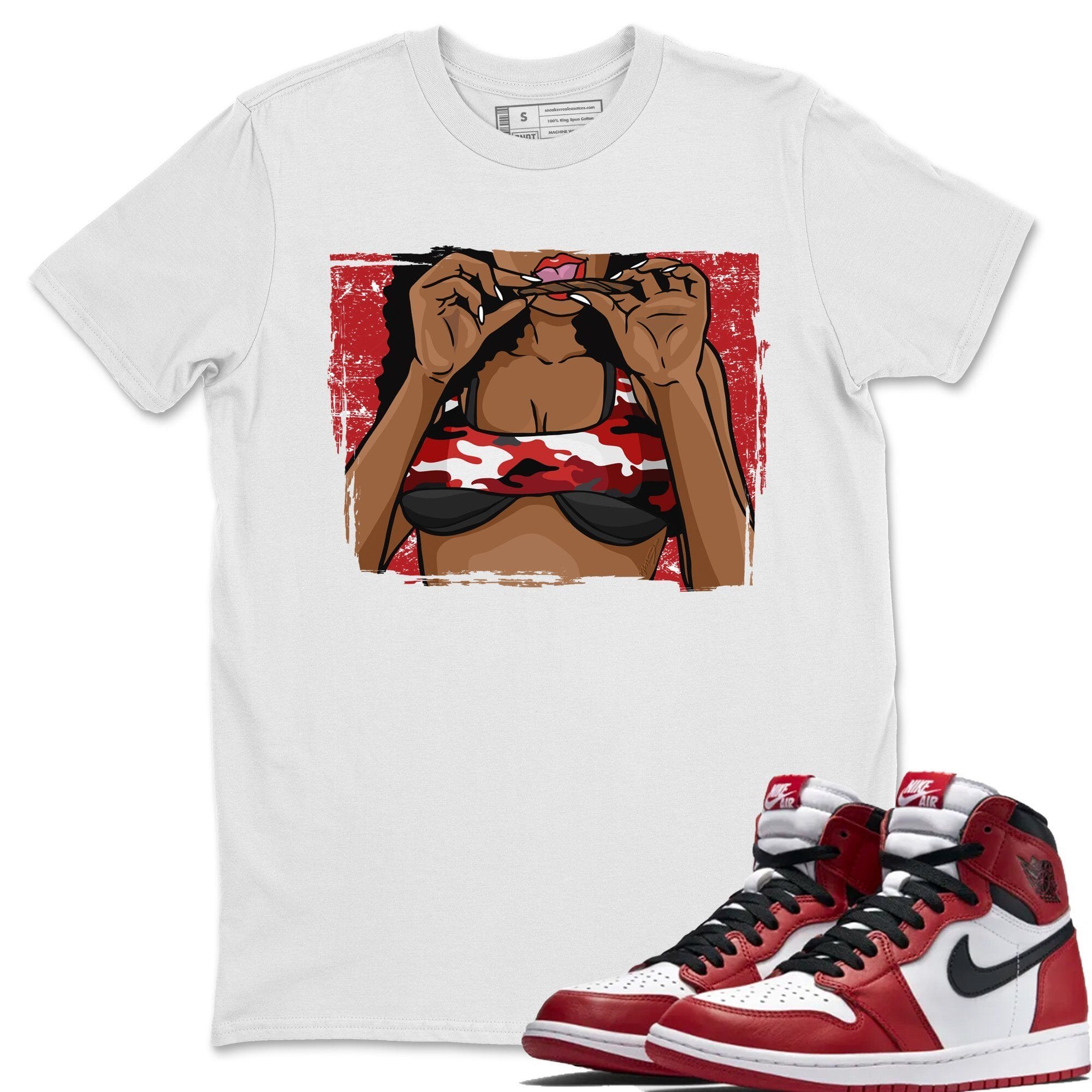 Jordan 1 Varsity Red Chicago Shirt To Match Jordans Roll Up Sneaker Tees Jordan 1 Varsity Red Chicago Drip Gear Zone Sneaker Matching Clothing Unisex Shirts