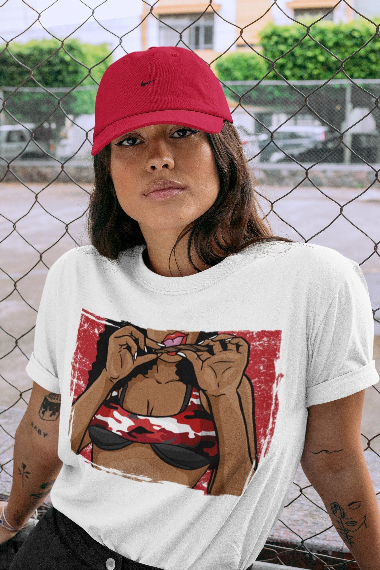 Jordan 1 Varsity Red Chicago Shirt To Match Jordans Roll Up Sneaker Tees Jordan 1 Varsity Red Chicago Drip Gear Zone Sneaker Matching Clothing Unisex Shirts