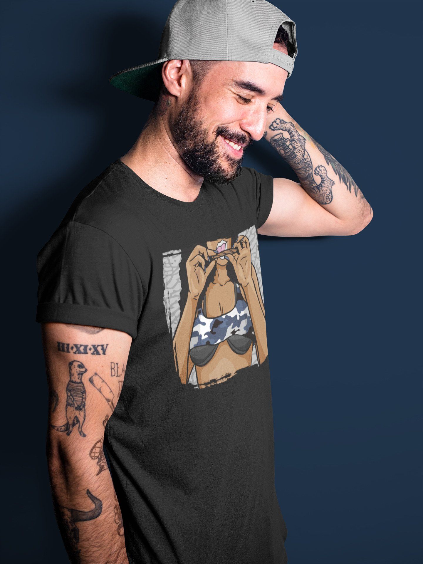 Jordan 3 Midnight Navy Shirt To Match Jordans Roll Up Sneaker Tees Jordan 3 Midnight Navy Drip Gear Zone Sneaker Matching Clothing Unisex Shirts