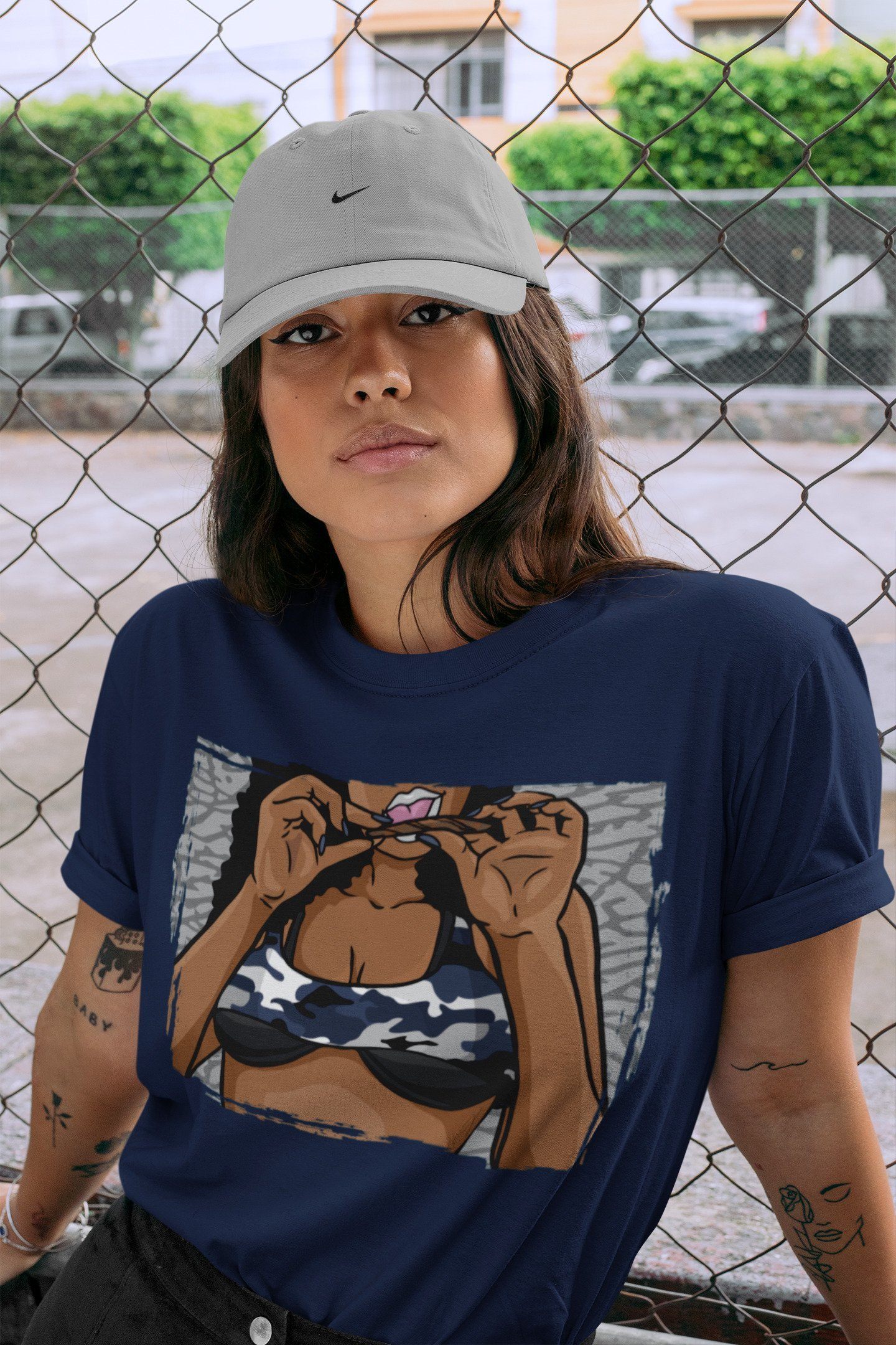 Jordan 3 Midnight Navy Shirt To Match Jordans Roll Up Sneaker Tees Jordan 3 Midnight Navy Drip Gear Zone Sneaker Matching Clothing Unisex Shirts