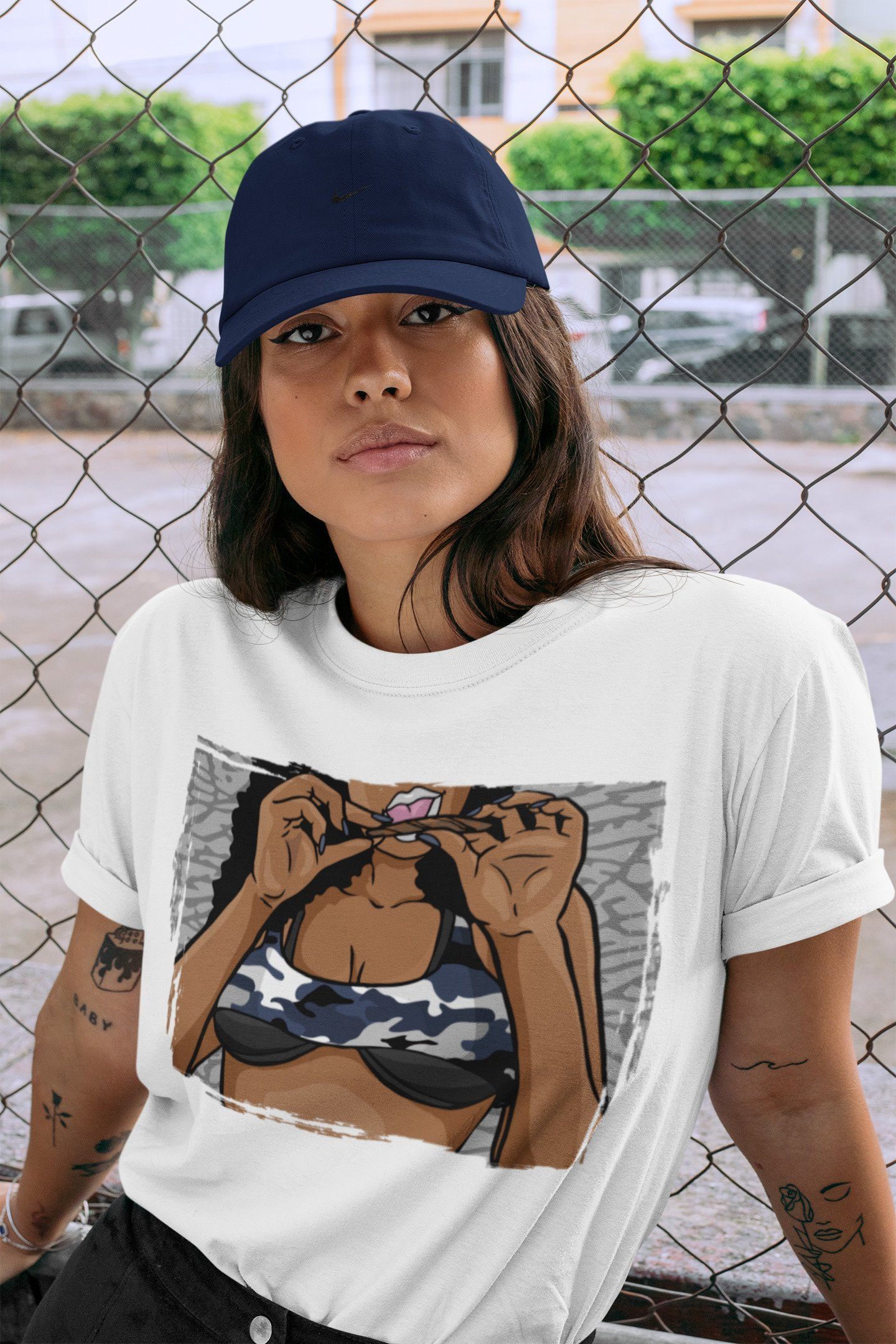 Jordan 3 Midnight Navy Shirt To Match Jordans Roll Up Sneaker Tees Jordan 3 Midnight Navy Drip Gear Zone Sneaker Matching Clothing Unisex Shirts