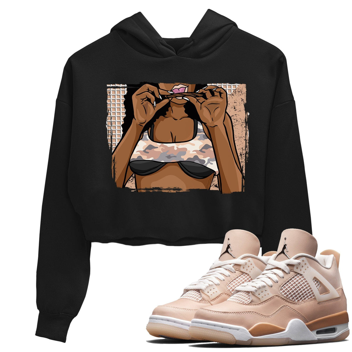 Jordan 4 Shimmer Sneaker Matching T-Shirt Roll Up Sneaker Tees Jordan 4 Shimmer Sneaker Release Tees Women's Shirts