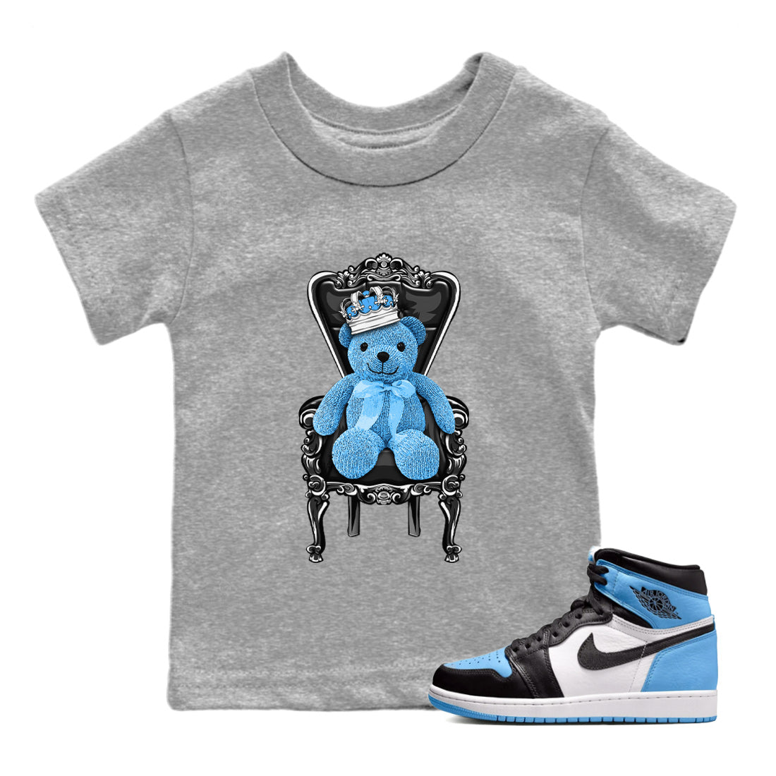 Air Jordan 1 UNC Toe Royal Bear Baby and Kids Streetwear Sneaker Shirt Air Jordan 1 UNC Toe Kids Streetwear Sneaker Shirt Size Chart
