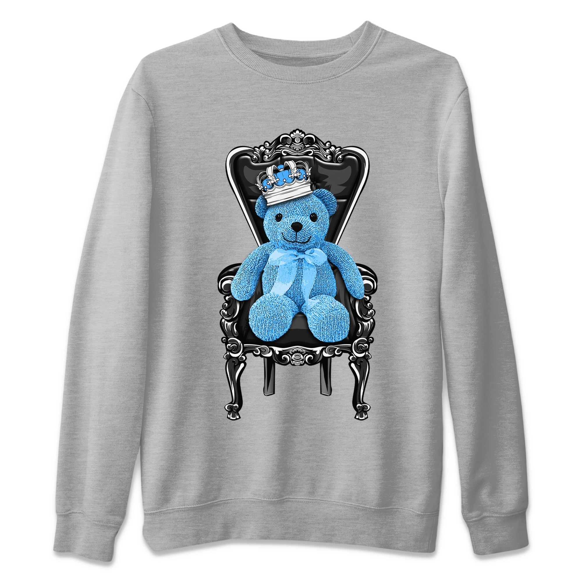 Air Jordan 1 Retro High OG UNC Toe Shirt to match Jordans Royal Bear Streetwear Sneaker Shirt AJ1 UNC Toe Tee Crew Neck T-Shirts Heather Grey 2