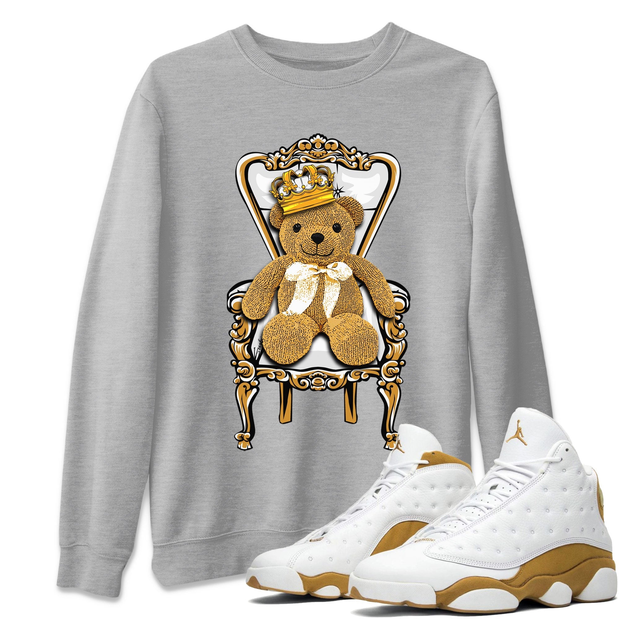 Air Jordan 13 Wheat shirt to match jordans Royal Bear Streetwear Sneaker Shirt 13 Wheat Drip Gear Zone Sneaker Matching Clothing Casual Unisex shirts Heather Grey 1 T-Shirt